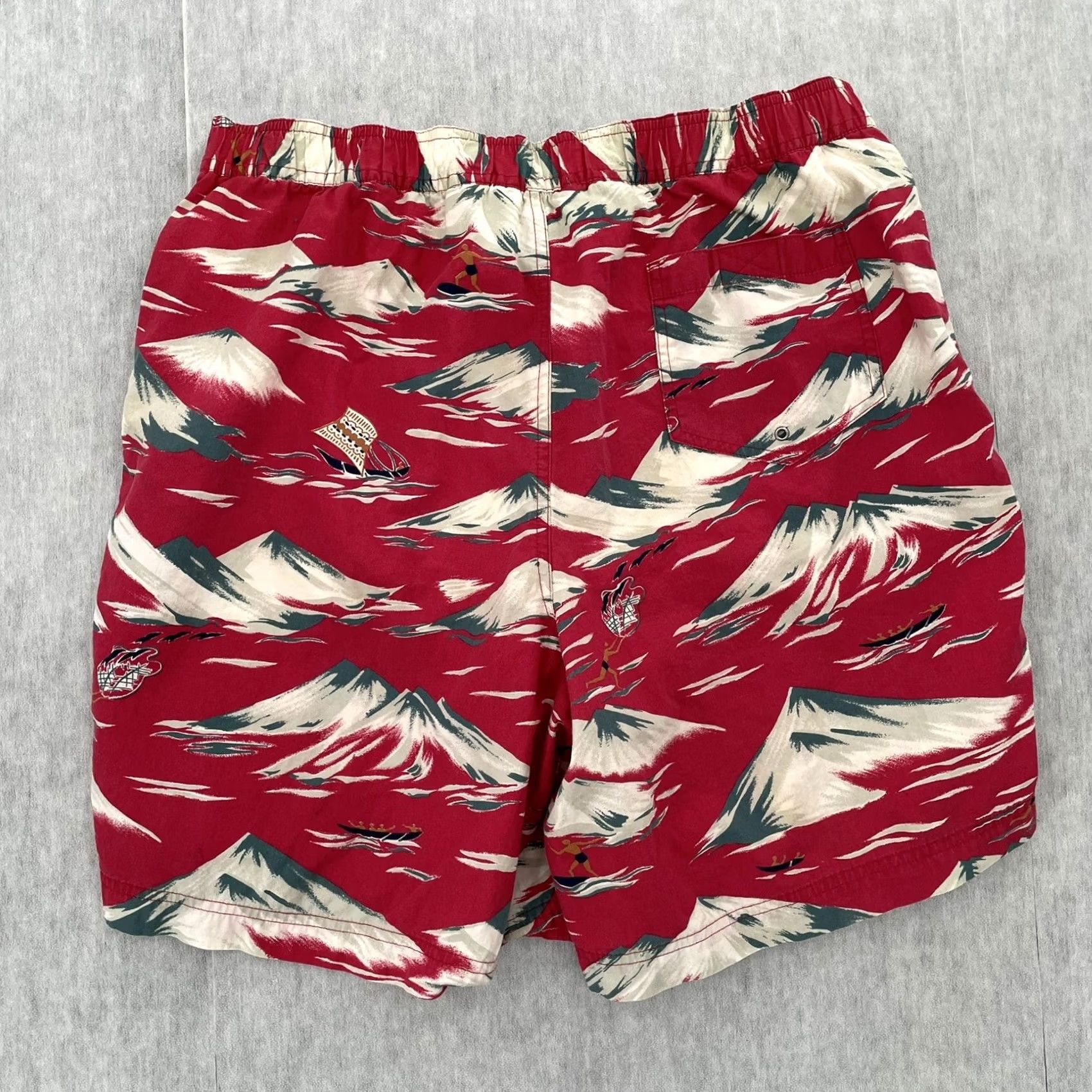 Vintage VINTAGE Ralph Lauren Polo Sport Red Hawaiian Surf Swim Trunks Adult Large Mens L Size US L / EU 52-54 / 3 - 2 Thumbnail
