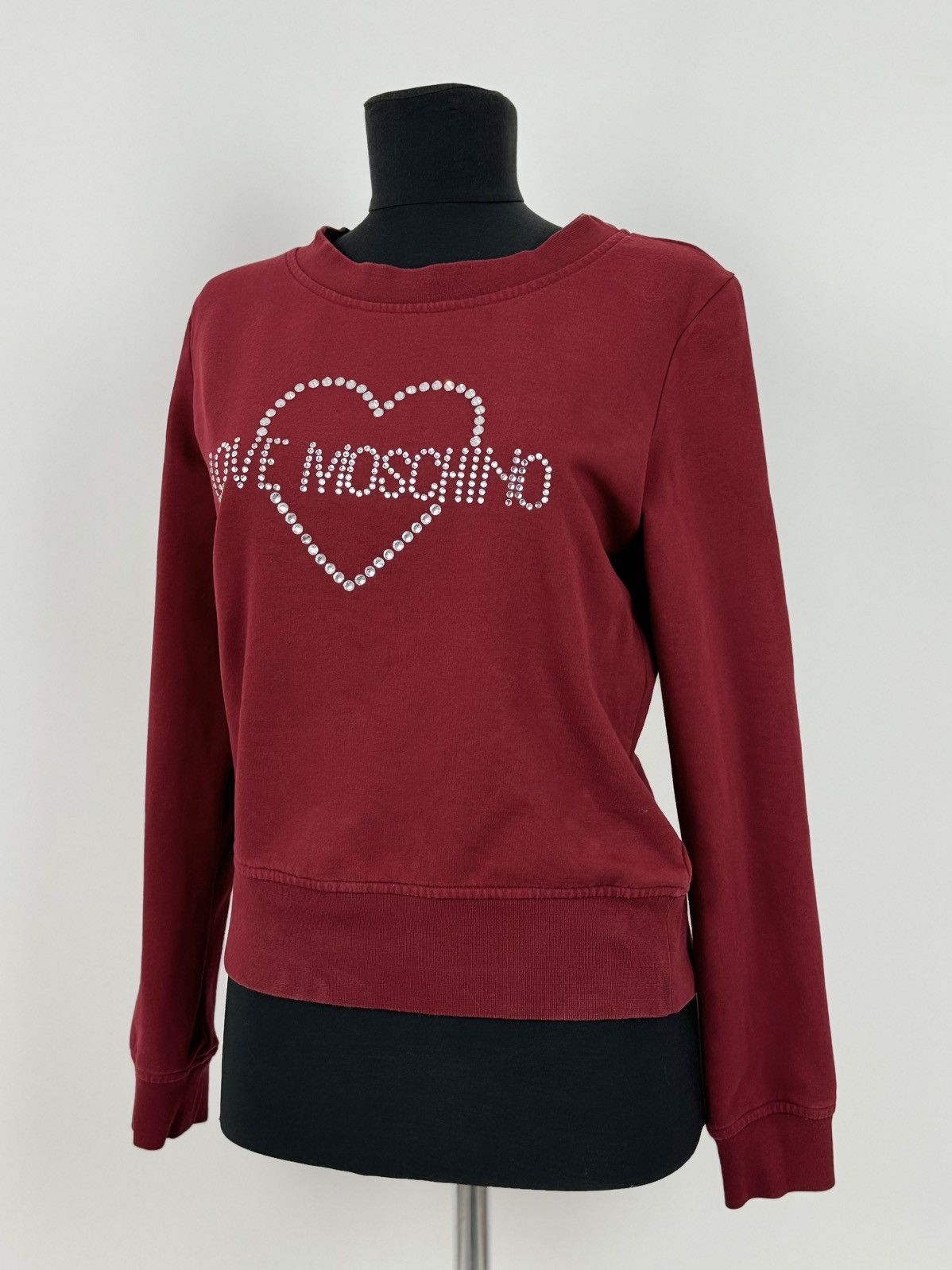 Love Moschino Love Moschino Heart Rhinestones Sweatshirt Size S / US 4 / IT 40 - 1 Thumbnail