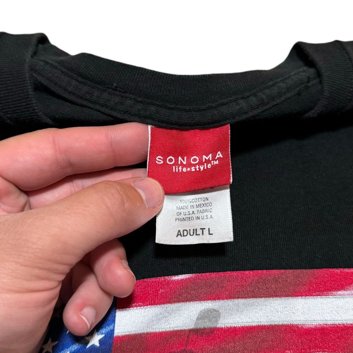 Sonoma Sonoma American Steel Biker USA Flag Black Shirt Adult Large Size US L / EU 52-54 / 3 - 4 Thumbnail
