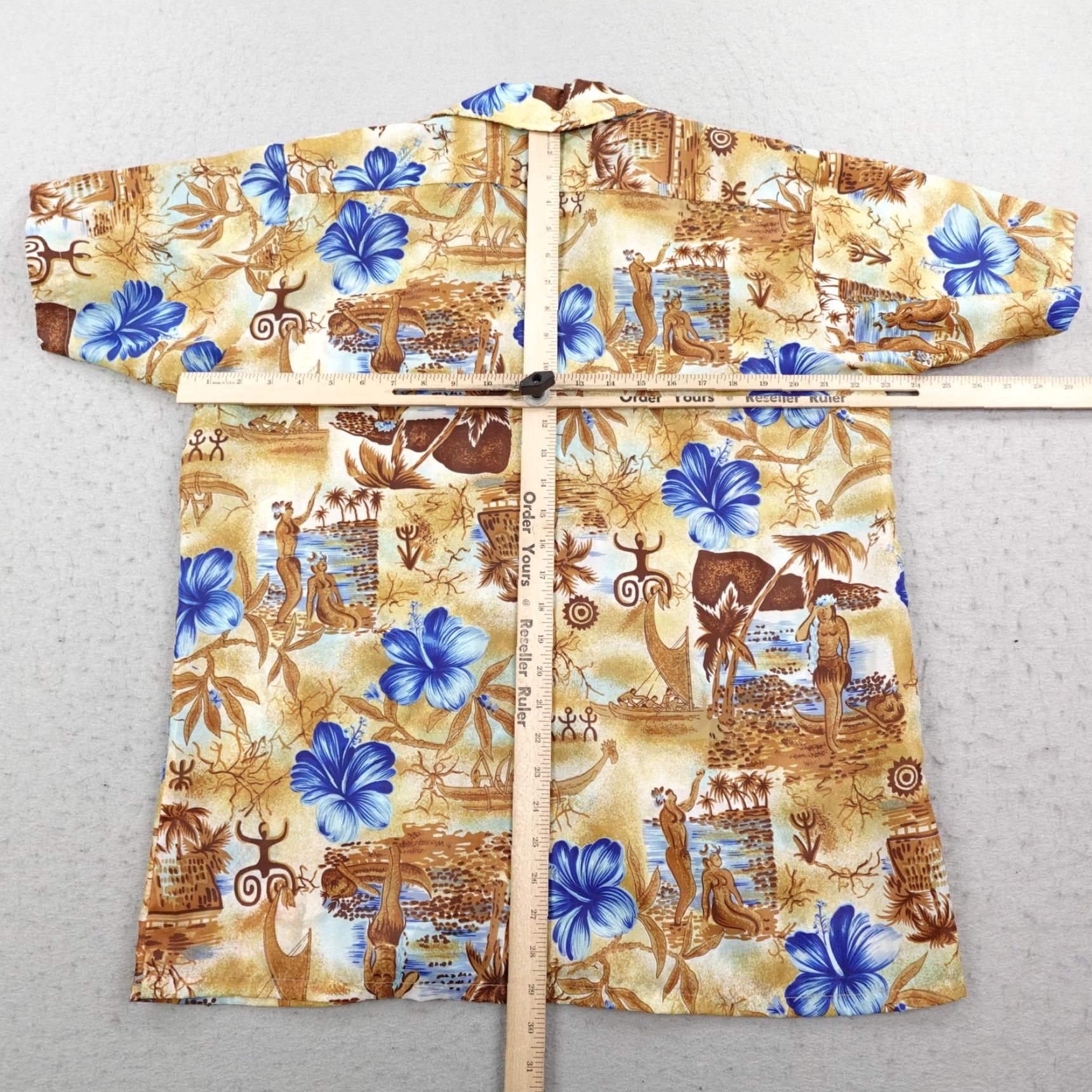 Vintage VINTAGE Waikiki Holiday Shirt Mens Large Brown Tribal Hawaiian Aloha Camp 70s Shirt Size US L / EU 52-54 / 3 - 6 Thumbnail