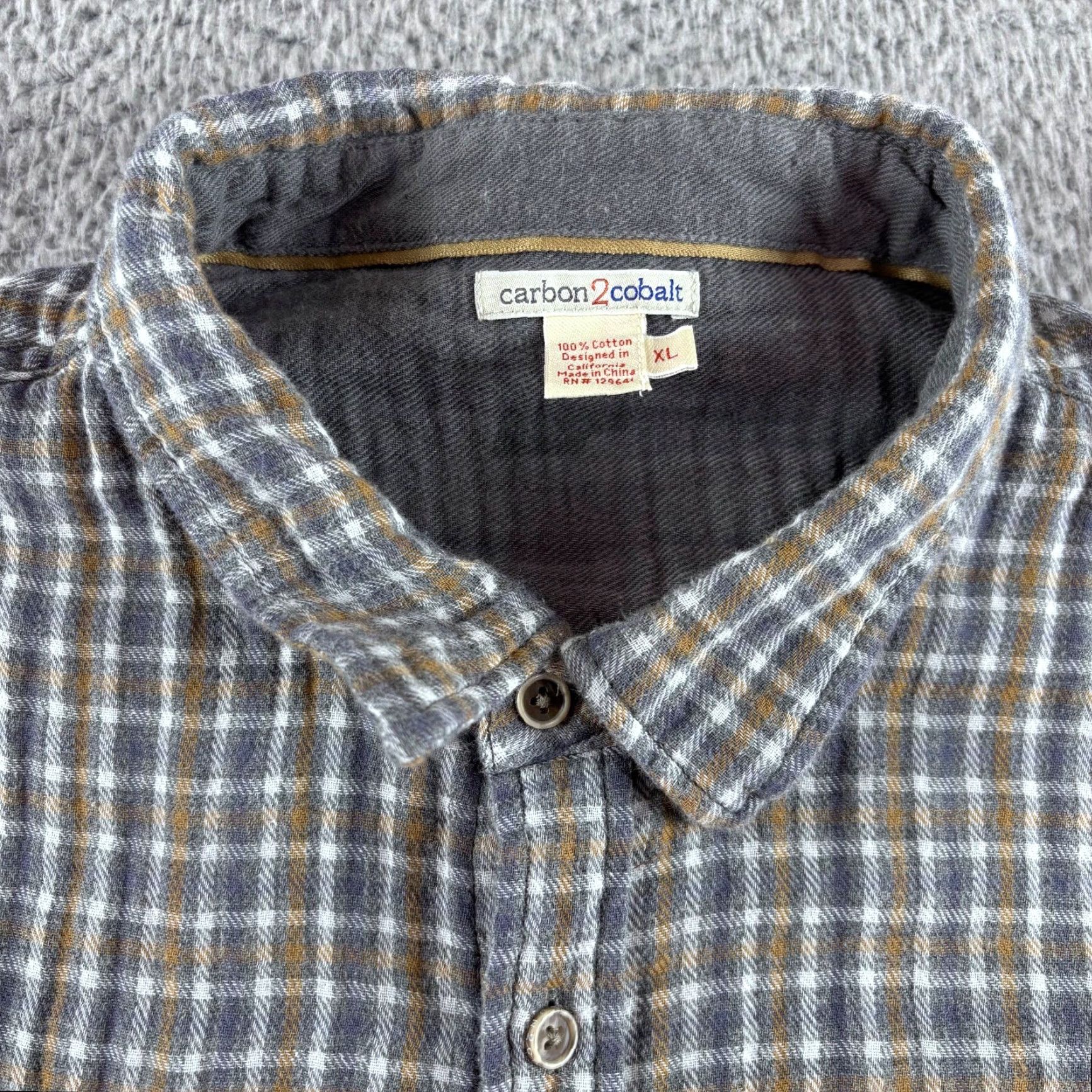 Carbon2Cobalt Carbon2Cobalt Flannel Shirt Men XL Gray Brown Plaid Double Lined Pockets Stretch Size US XL / EU 56 / 4 - 4 Thumbnail