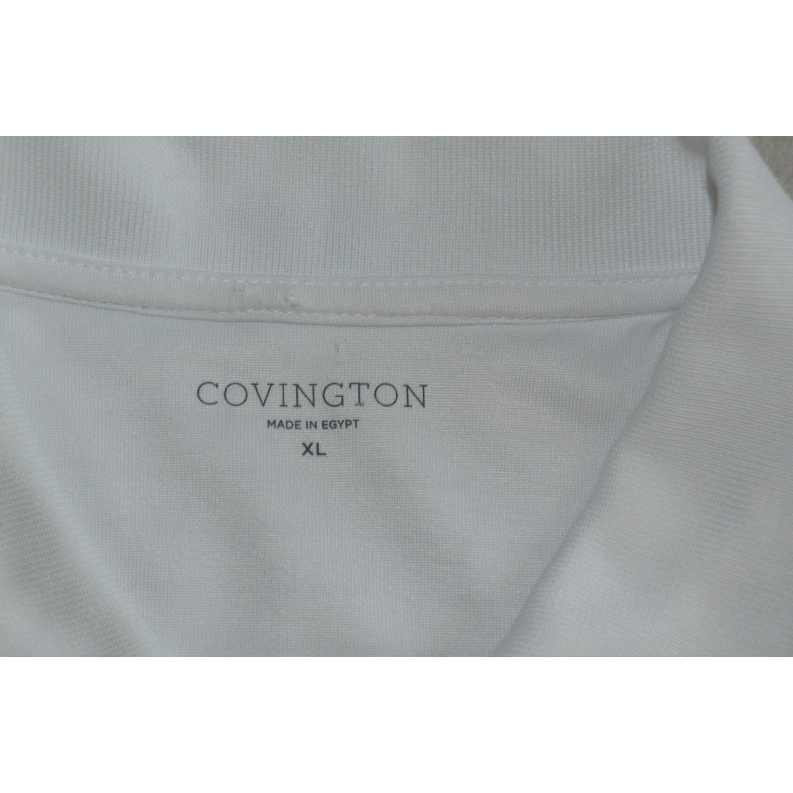 Vintage Covington Mens Polo Shirt White XL Regular Fit Short Sleeve Collared Knit Polyester Vintage: No Size US XL / EU 56 / 4 - 3 Thumbnail