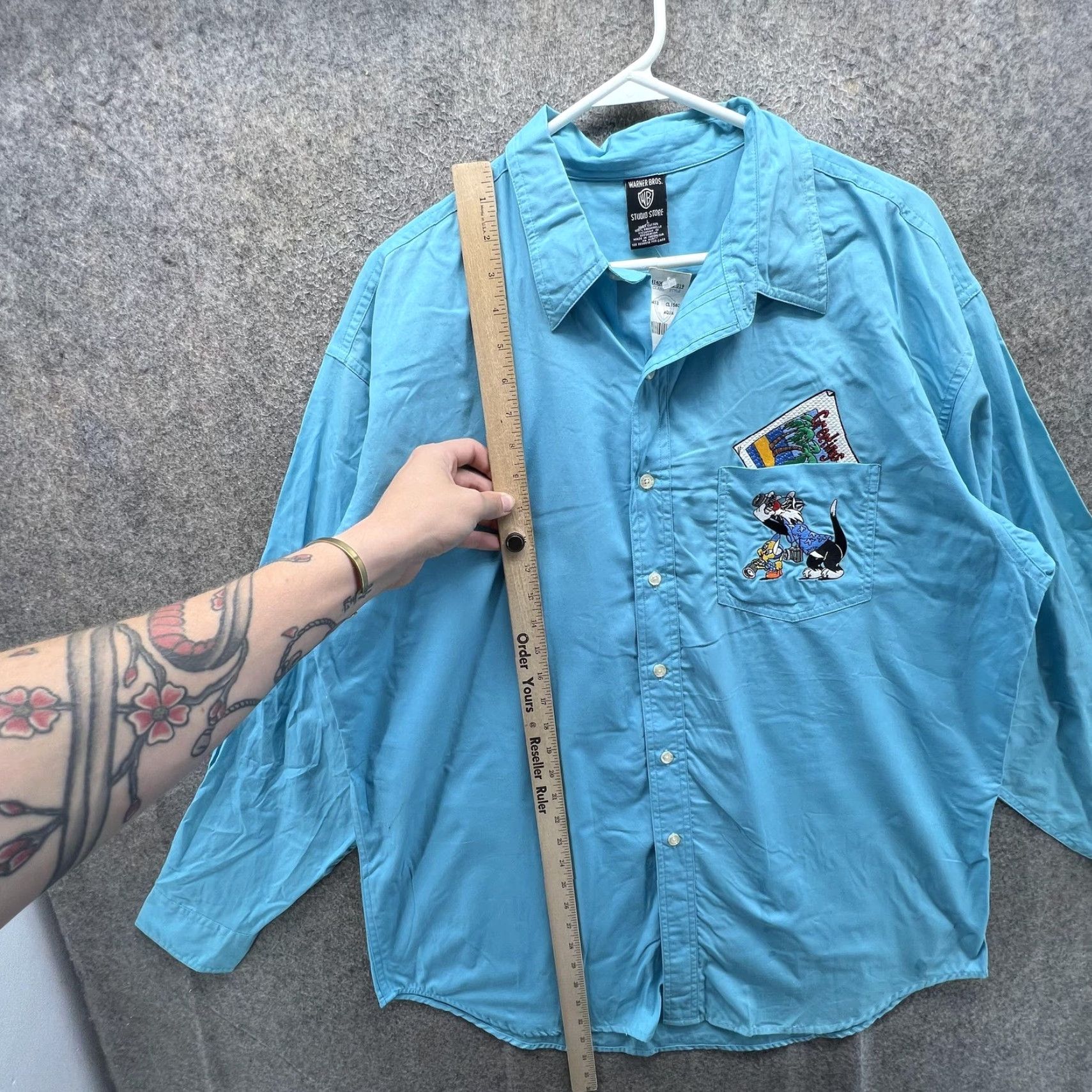 Vintage VINTAGE Warner Bros. Studio Store Sylvester Looney Tunes Shirt Mens L Blue Button-Up Size US L / EU 52-54 / 3 - 5 Thumbnail