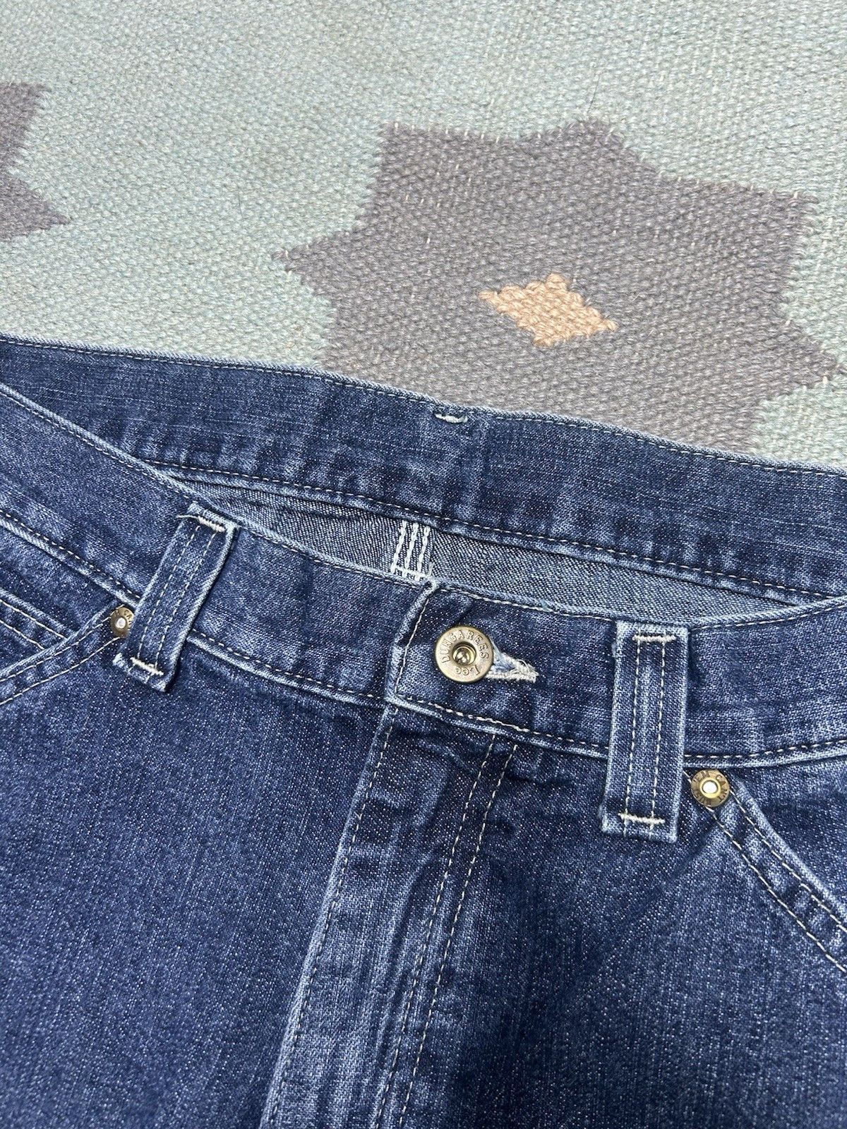 Vintage Vtg Lee dungaree carpenter jeans baggy wide leg dark 32x34 Size US 32 / EU 48 - 7 Thumbnail