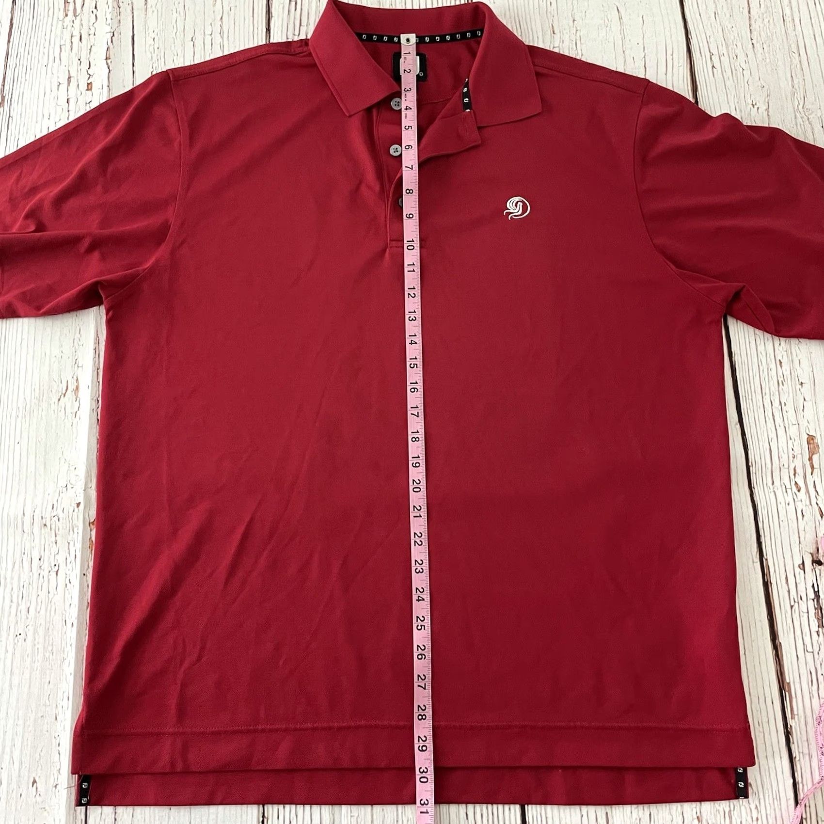 Footjoy FootJoy Short Sleeve Button Front Golf Polo Shirt Men's L Solid Red Size US L / EU 52-54 / 3 - 5 Thumbnail