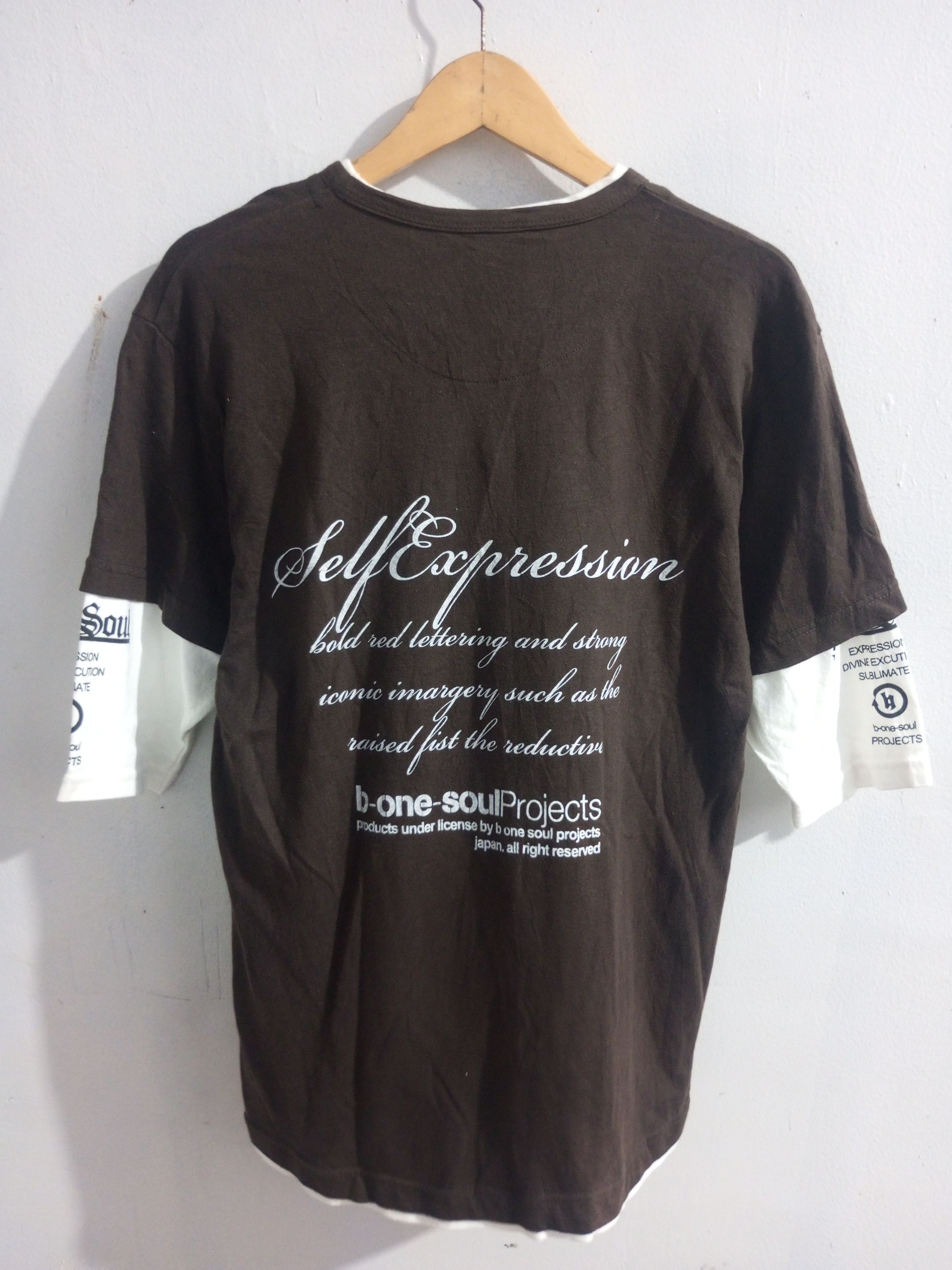 Japanese Brand × Vintage Vintage b one soul poem double layer t shirt Size US L / EU 52-54 / 3 - 2 Thumbnail