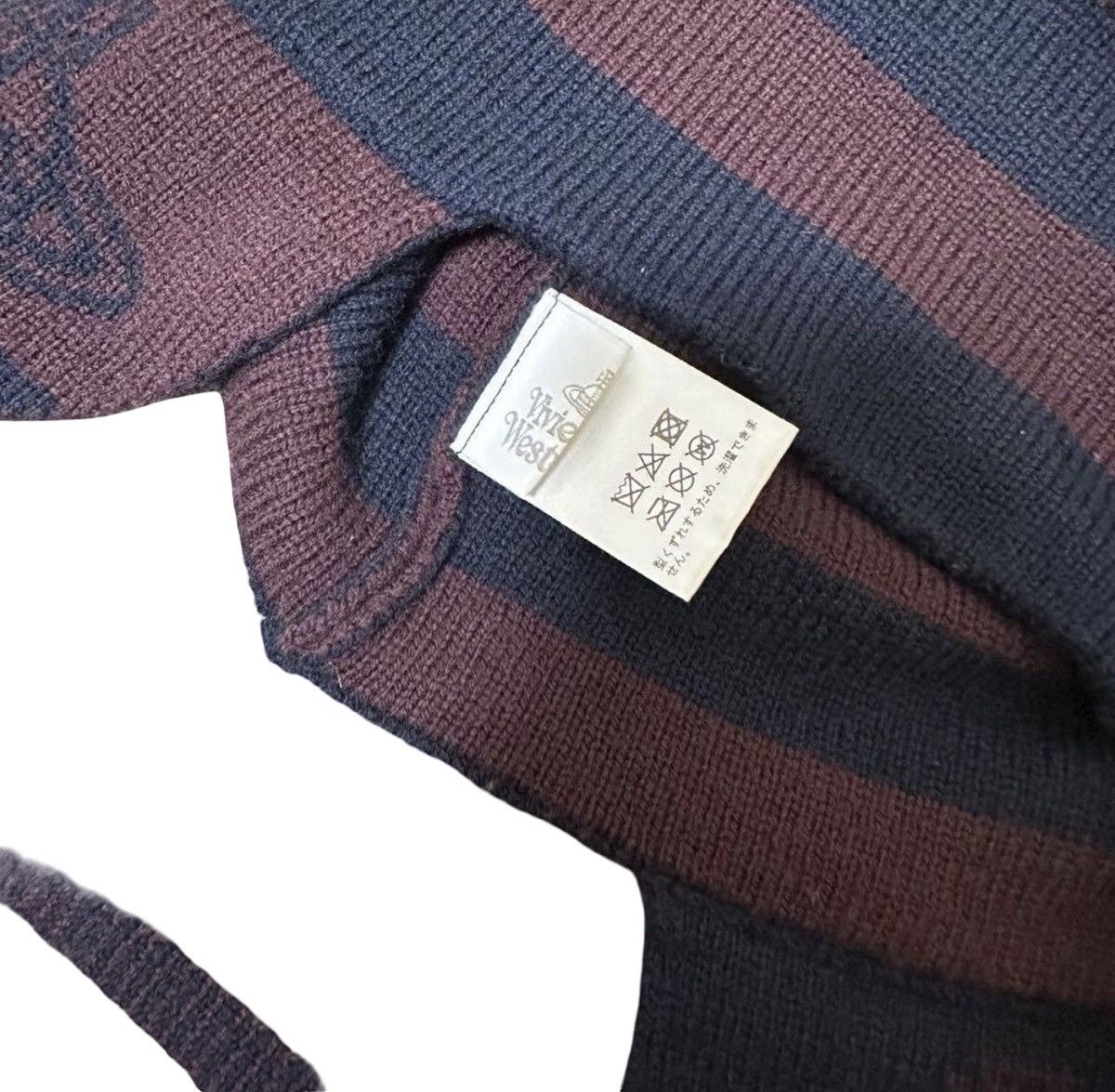 Vivienne Westwood Vivienne Westwood Red & Navy Striped Orb Logo Earflap Beanie Size ONE SIZE - 3 Thumbnail