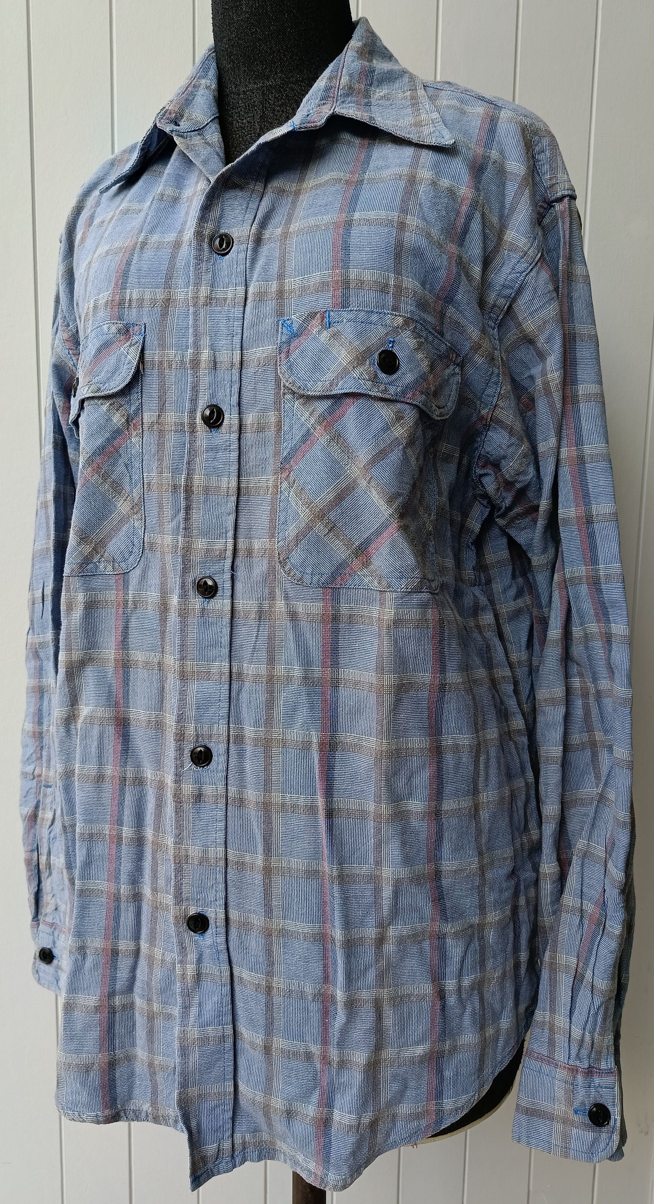 Sugar Cane SUGAR CANE Union Made blue check work clothing shirt medium Size US M / EU 48-50 / 2 - 1 Thumbnail