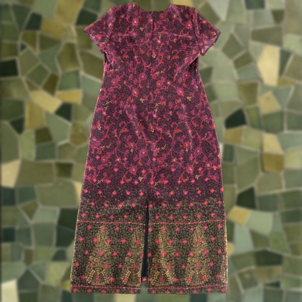 Liz Claiborne Emma James Liz Claiborne Pink Orange Brown Short Sleeve Long Maxi Dress 14 Size 36" / US 14 / IT 50 - 1 Thumbnail