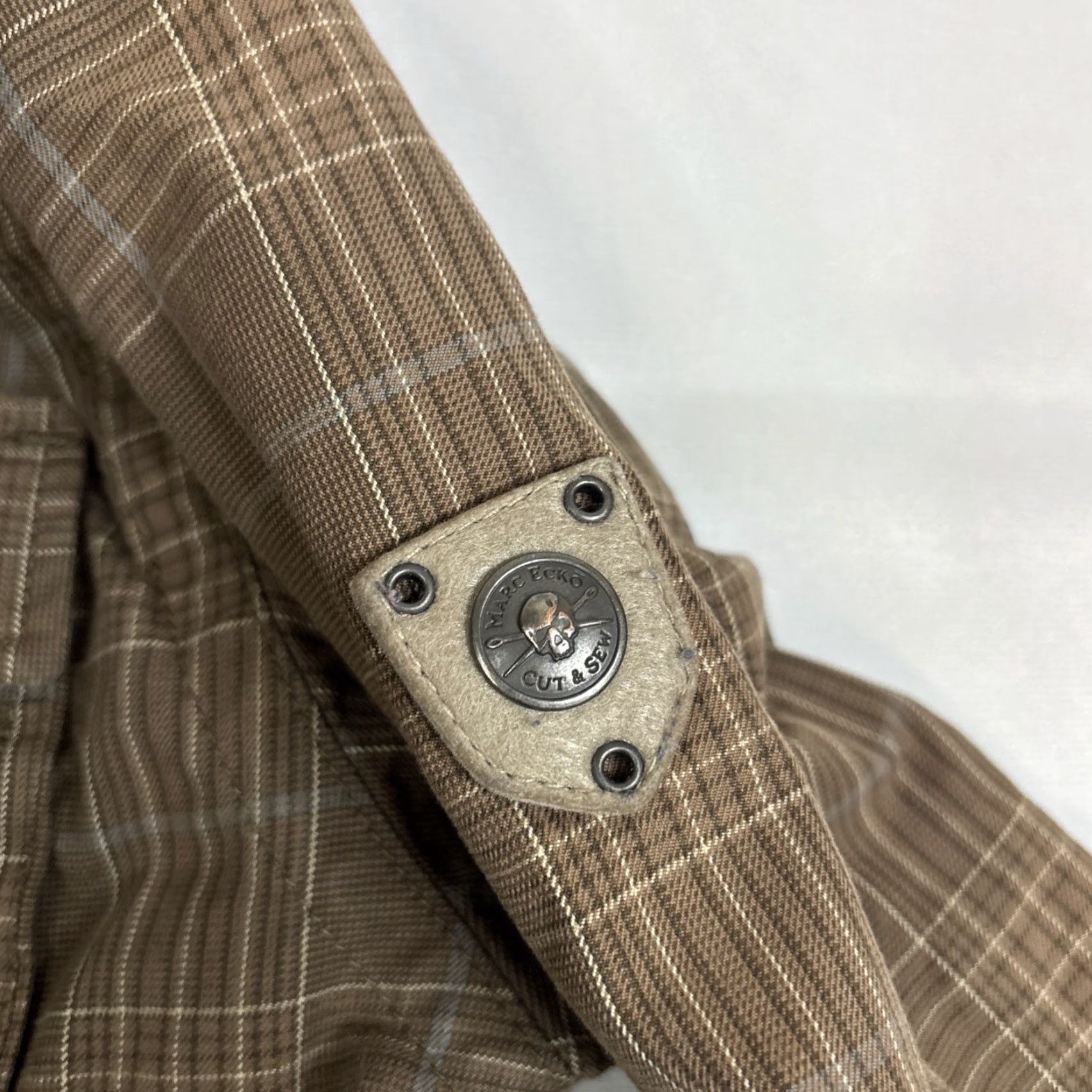Marcs VINTAGE Marc Ecko Military Jacket Brown & Blue Plaid Coat Mid-Length Mens M Size US M / EU 48-50 / 2 - 4 Thumbnail