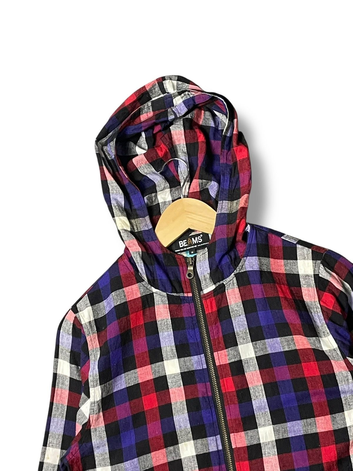 Beams Japan × Japanese Brand BEAMS Brand Checked Cotton Zipper Hoodie (62) Size US M / EU 48-50 / 2 - 2 Thumbnail