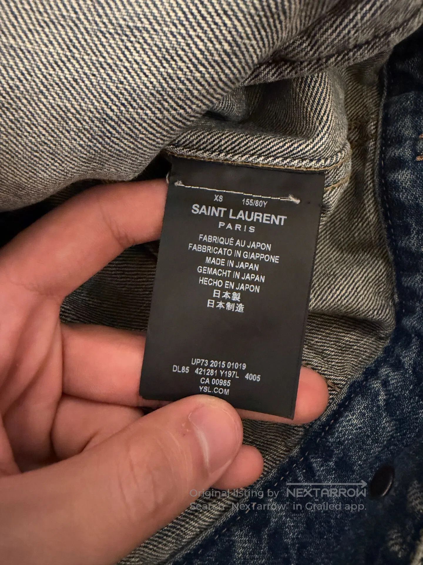 Saint Laurent Paris Saint Laurent Denim Vest with Silk Collar. Size US XS / EU 42 / 0 - 8 Thumbnail