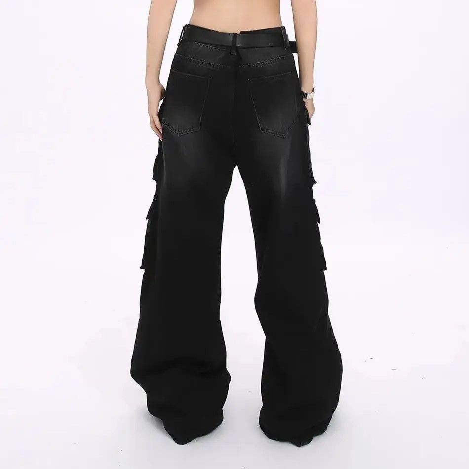 Japanese Brand Retro loose casual pocket wide leg jeans Size US 32 / EU 48 - 5 Thumbnail