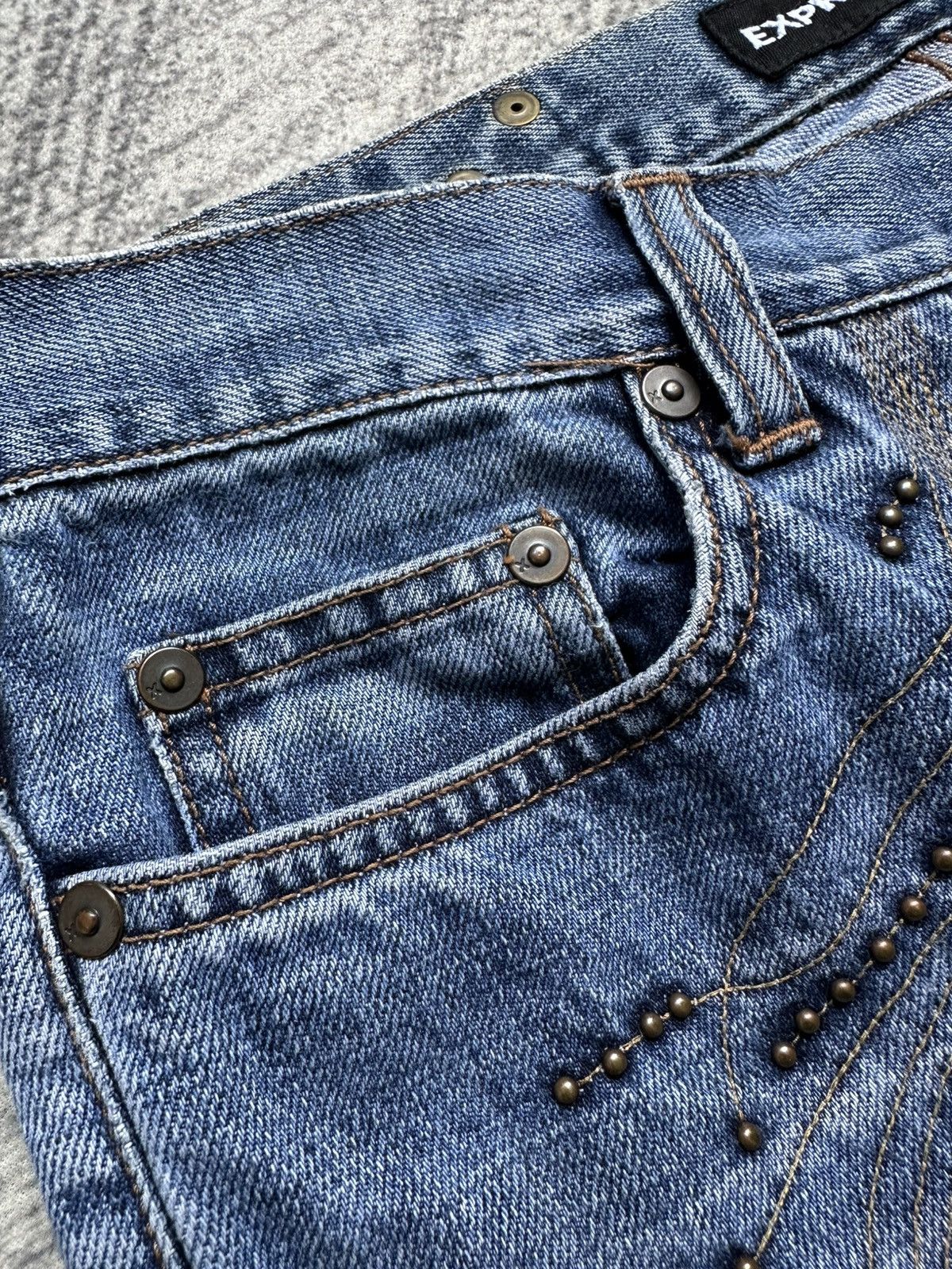 Express Vintage Express Stud Flare Jeans Size US 32 / EU 48 - 7 Thumbnail
