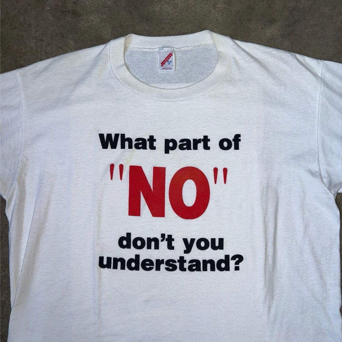 Jerzees × Vintage 1987 Jerzees What part of NO dont you understand Vintage Tee Size US XL / EU 56 / 4 - 2 Thumbnail