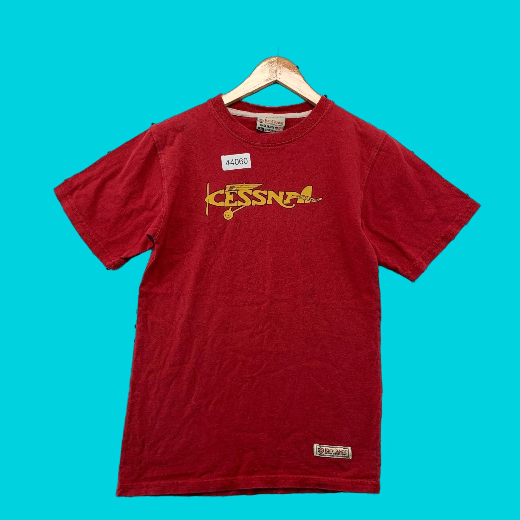 Vintage Red Canoe Shirt Mens Small Red Cessna Heritage Airplane Wichita Kansas Aviation Planes Size US S / EU 44-46 / 1 - 1 Thumbnail