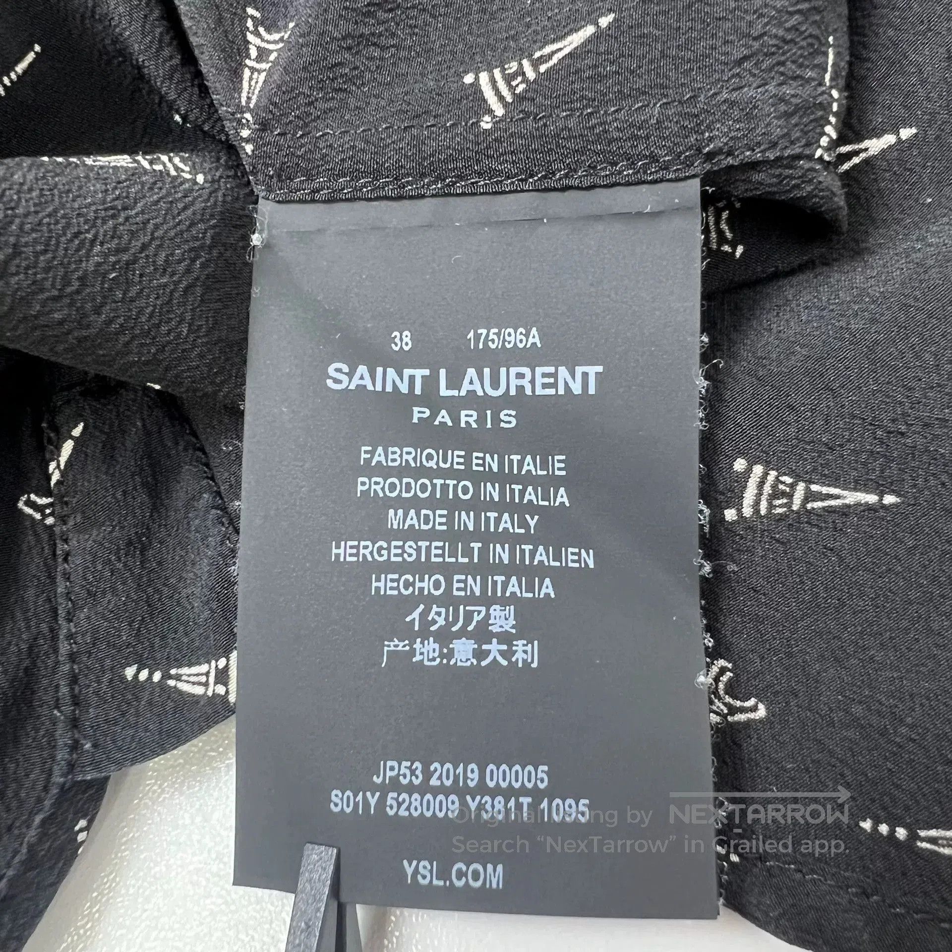 Saint Laurent Paris Saint Laurent Eiffel Tower Printed Shirt. Size S / US 4 / IT 40 - 5 Thumbnail