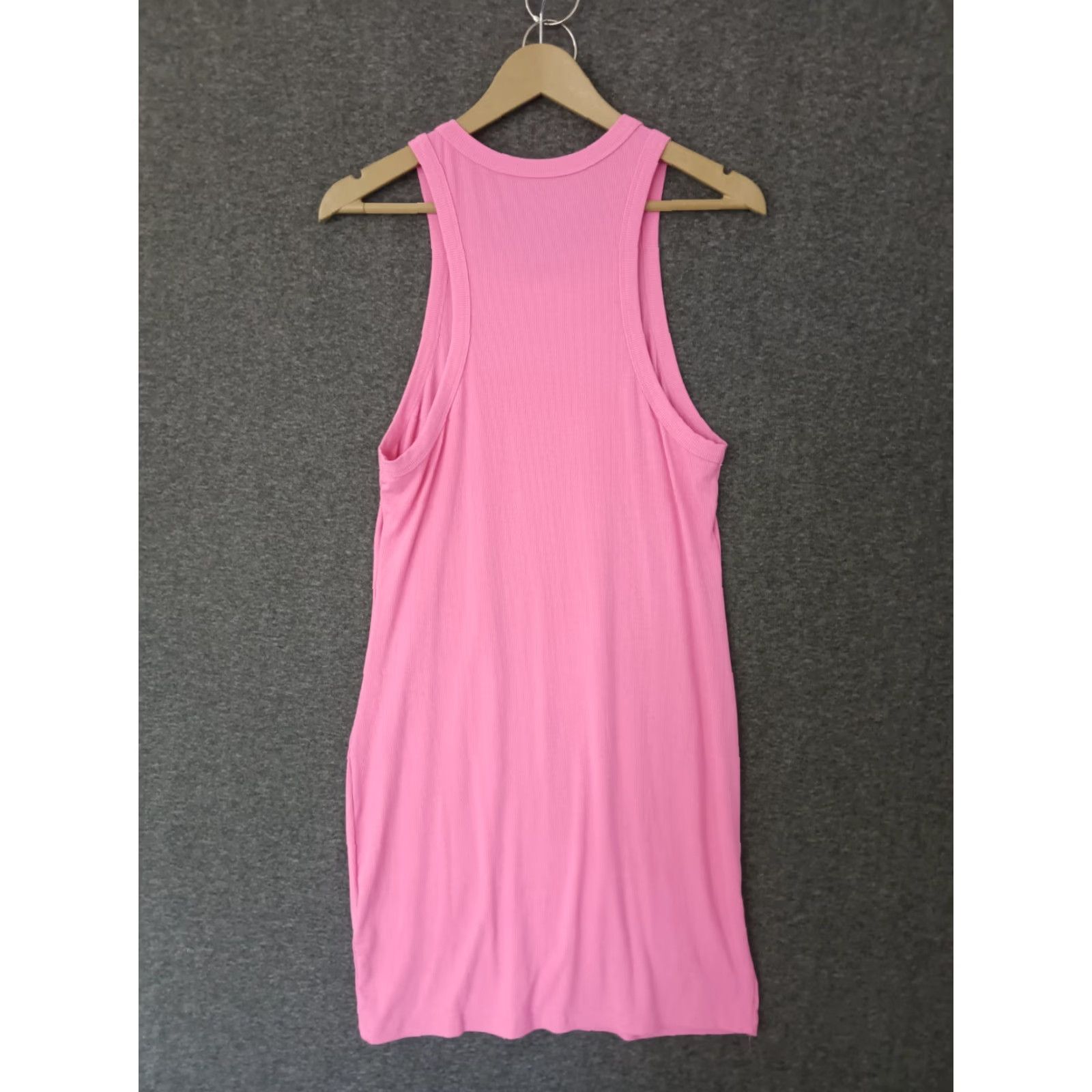 Pinko Tank Dress Ribbed Women's Sleeveless Bright Pink Midi XL Size M / US 6-8 / IT 42-44 - 2 Thumbnail