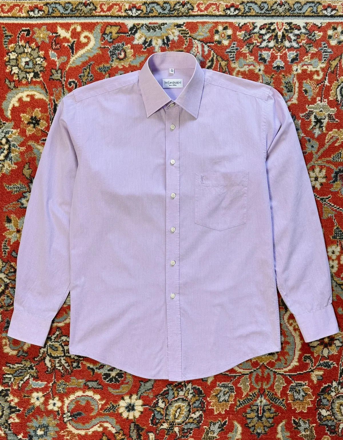 Yves Saint Laurent Yves Saint Laurent Logo Purple Shirt Size US L / EU 52-54 / 3 - 5 Thumbnail