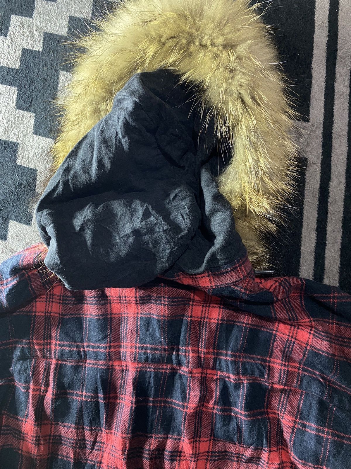 Le Grande Bleu (L.G.B.) Japanese tbj nearby faux fur tartan hoodie Size US L / EU 52-54 / 3 - 4 Thumbnail