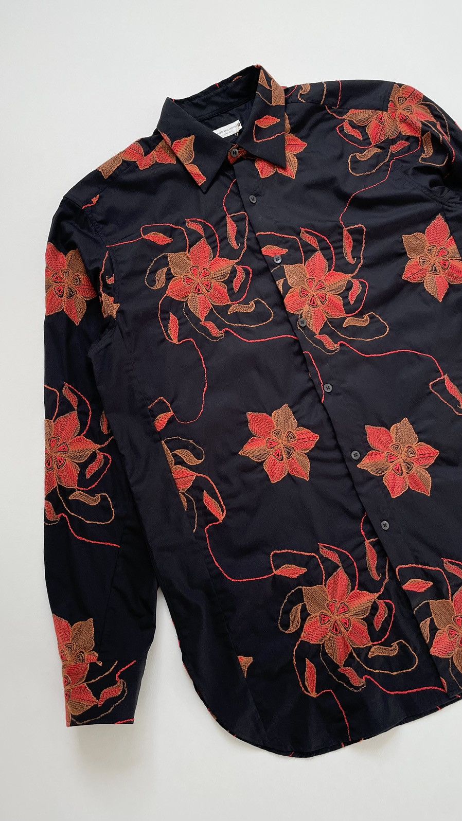 Dries Van Noten A/W 17 ‘Flower Embroidered’ Black Shirt Size US M / EU 48-50 / 2 - 4 Thumbnail