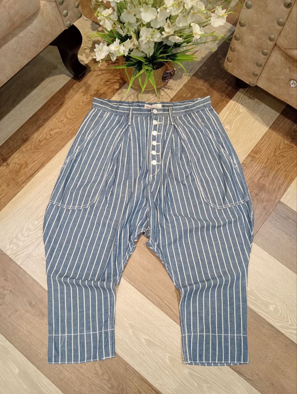 Ne-Net VINTAGE NE-NET ISSEY MIYAKE STRIPED CROPPED PANTS Size US 30 / EU 46 - 1 Thumbnail