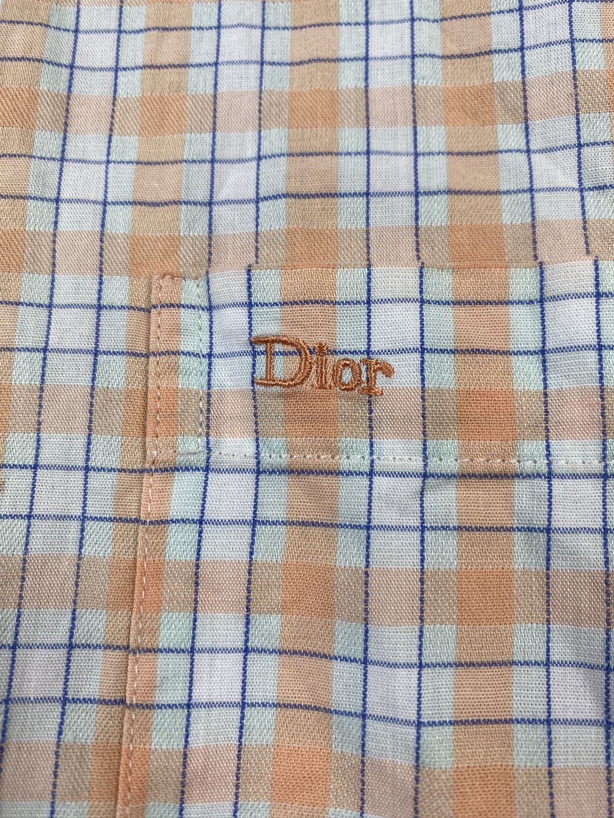 Dior Christian Dior checkered shirt embroidered logo on chest Size US M / EU 48-50 / 2 - 2 Thumbnail
