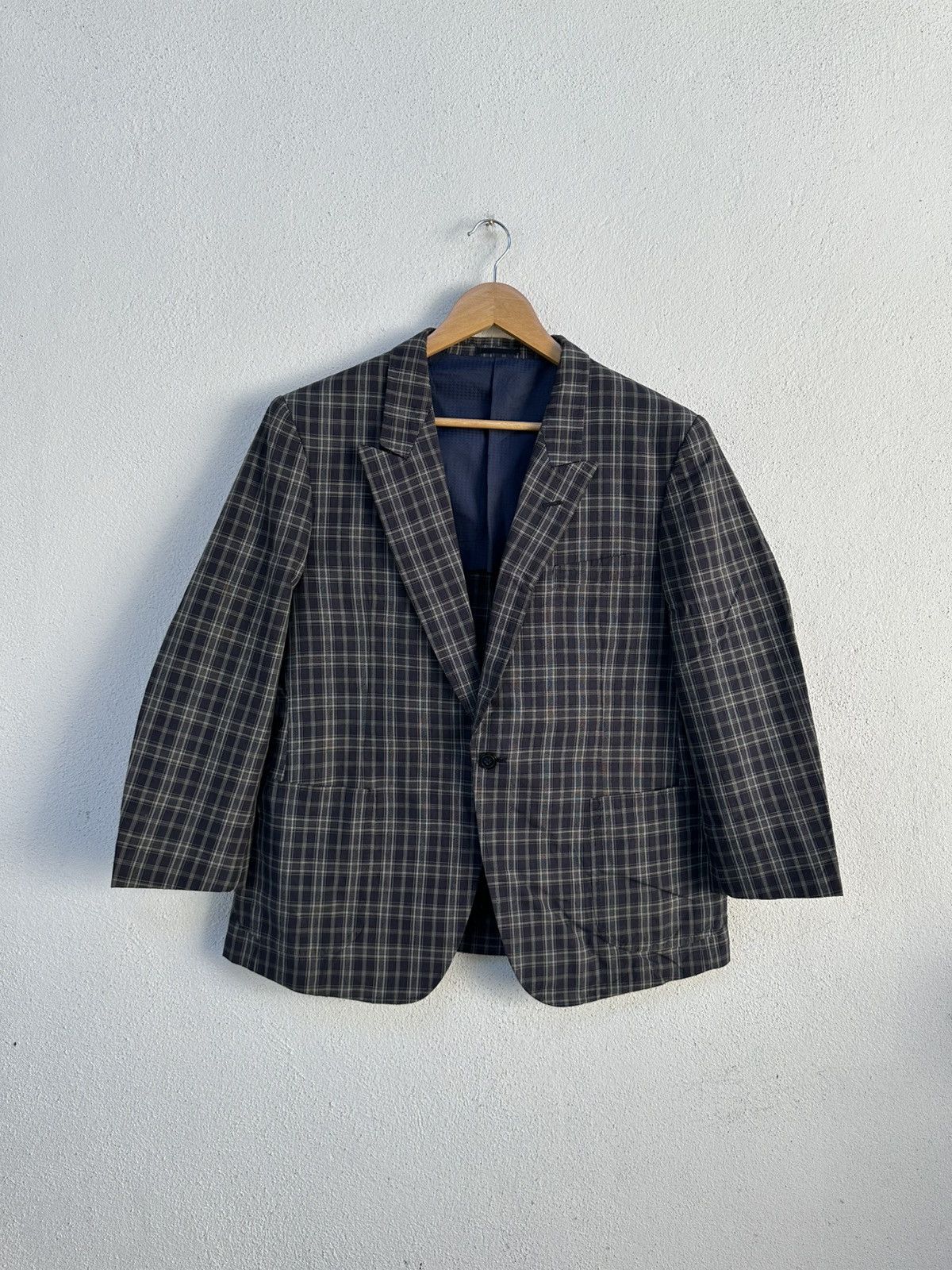 Vintage × Yves Saint Laurent Yves Saint Laurent Checkered Blazer Size 40R - 1 Thumbnail
