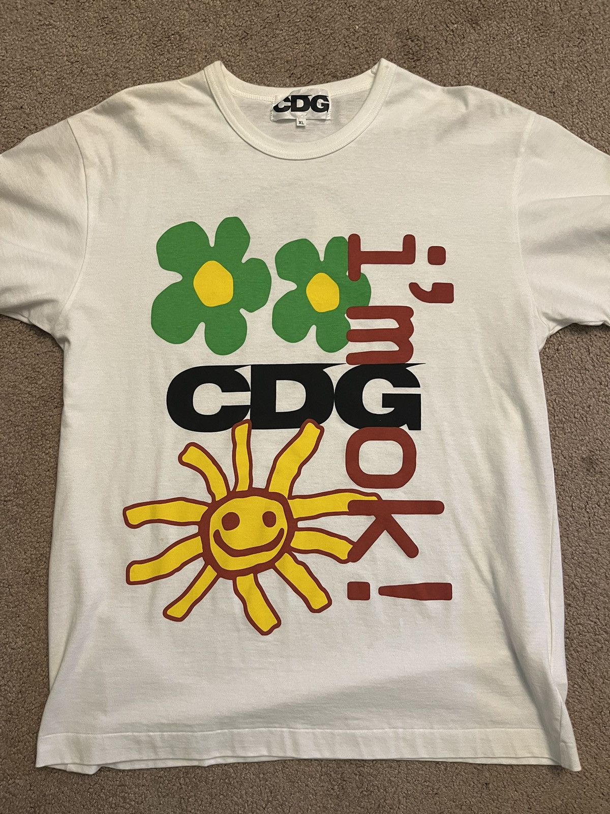 Tシャツ・カットソー Cactus Plant Flea Market x CDG Go Be Kind T-Shirt White Cactus Plant Flea Market x CDG Go Be Kind T-Shirt White size