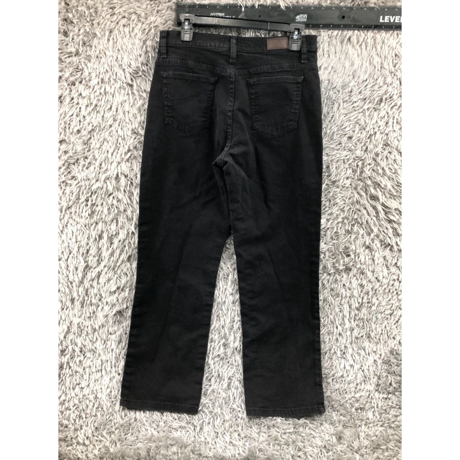 Lee Lee Relaxed Straight Jeans Mens 10 Dark Wash Black Denim 5-Pocket City Style Straight Fit Regular Waist 30in Inseam 30in Jeans Black Mens Size 32" / US 10 / IT 46 - 6 Thumbnail