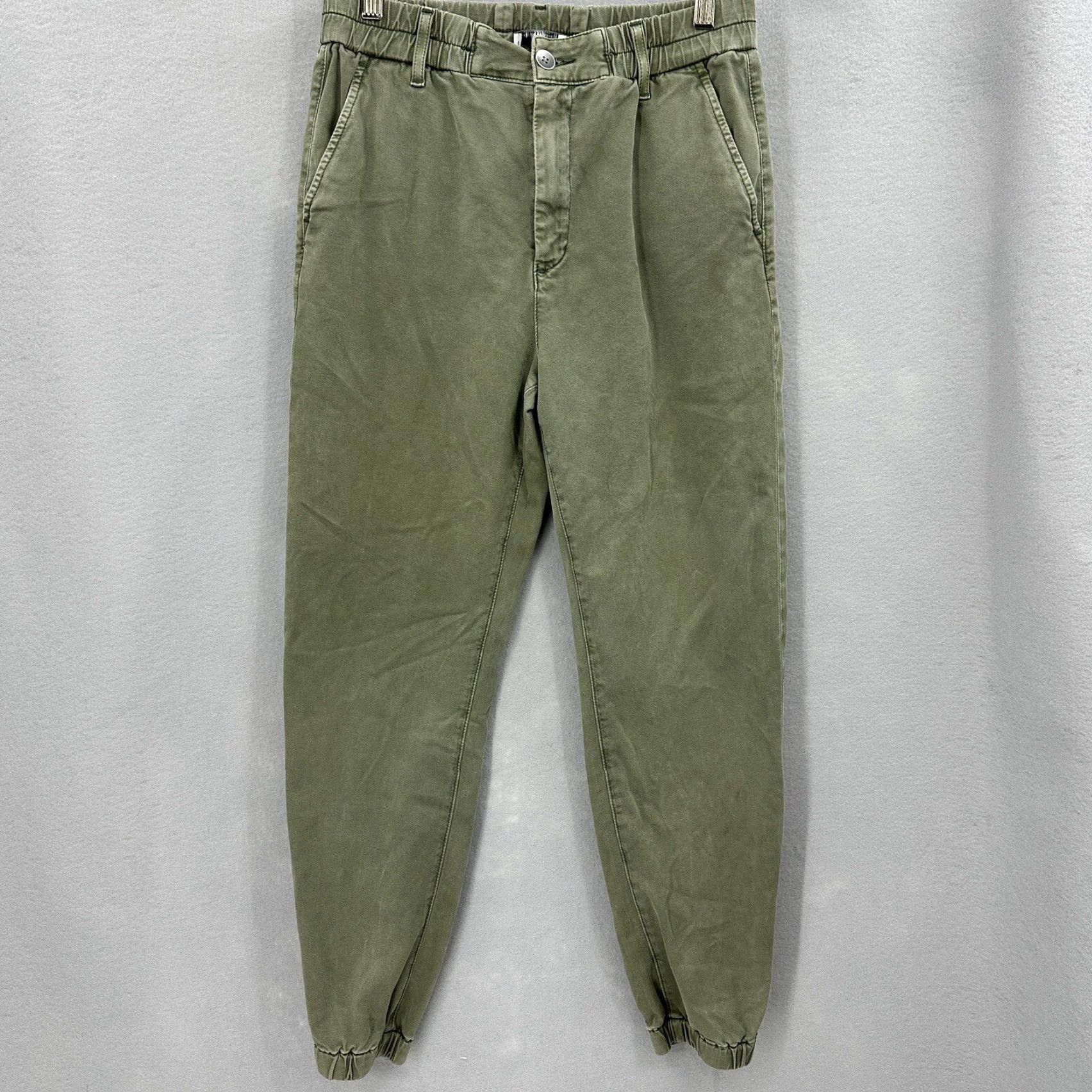 Vintage AG Adriano Goldschmied Pants Mens 26R Twill Jogger Trouser Green Army Casual Shirt? Size US 26 / EU 42 - 2 Thumbnail