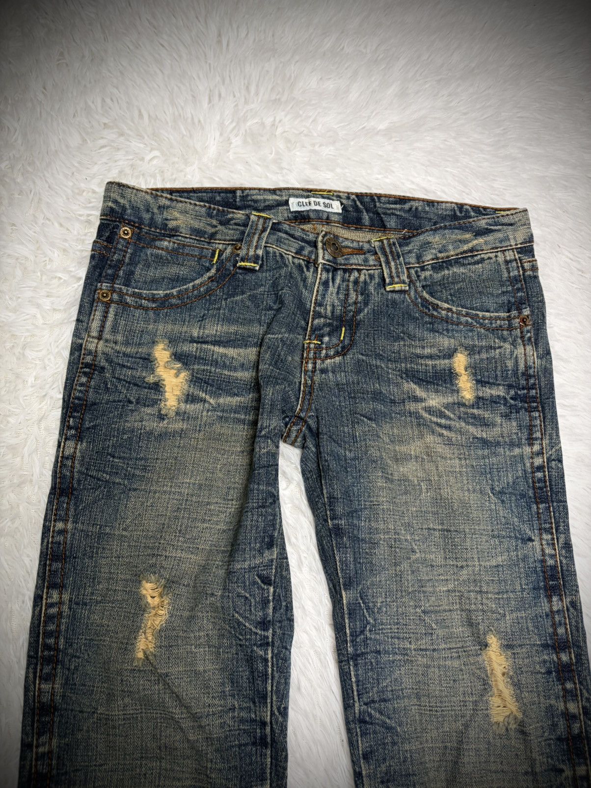 Tornado Mart Japanese brand mudwash vintage flared jeans Size 28" / US 6 / IT 42 - 2 Thumbnail