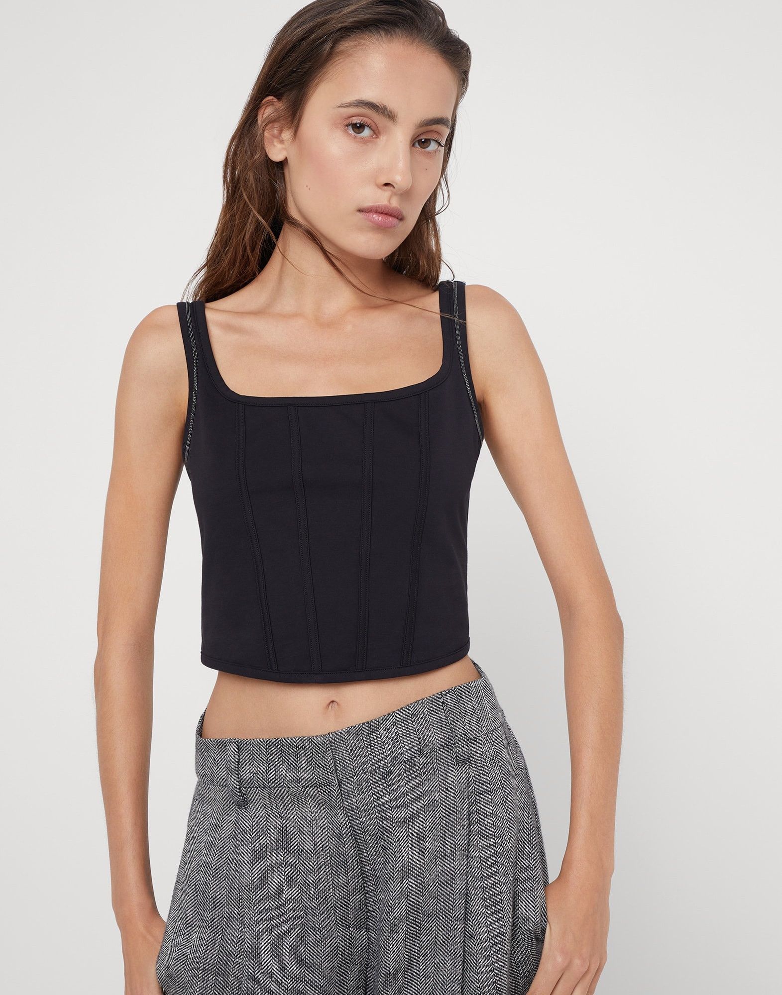 Brunello Cucinelli o1w1db10825 Tank Top in Black Size M / US 6-8 / IT 42-44 - 1 Thumbnail