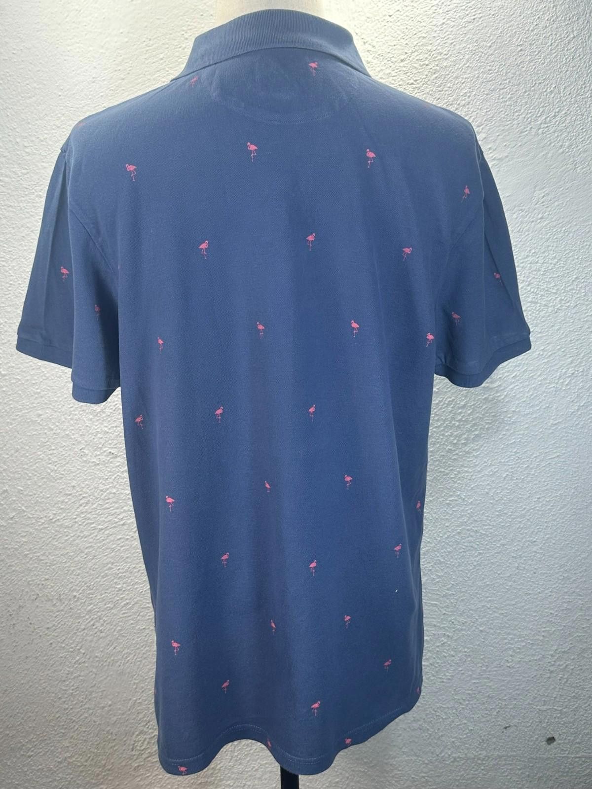 American Eagle Outfitters American Eagle Men's Large Blue Flamingo Accent Polo Shirt Size US L / EU 52-54 / 3 - 3 Thumbnail