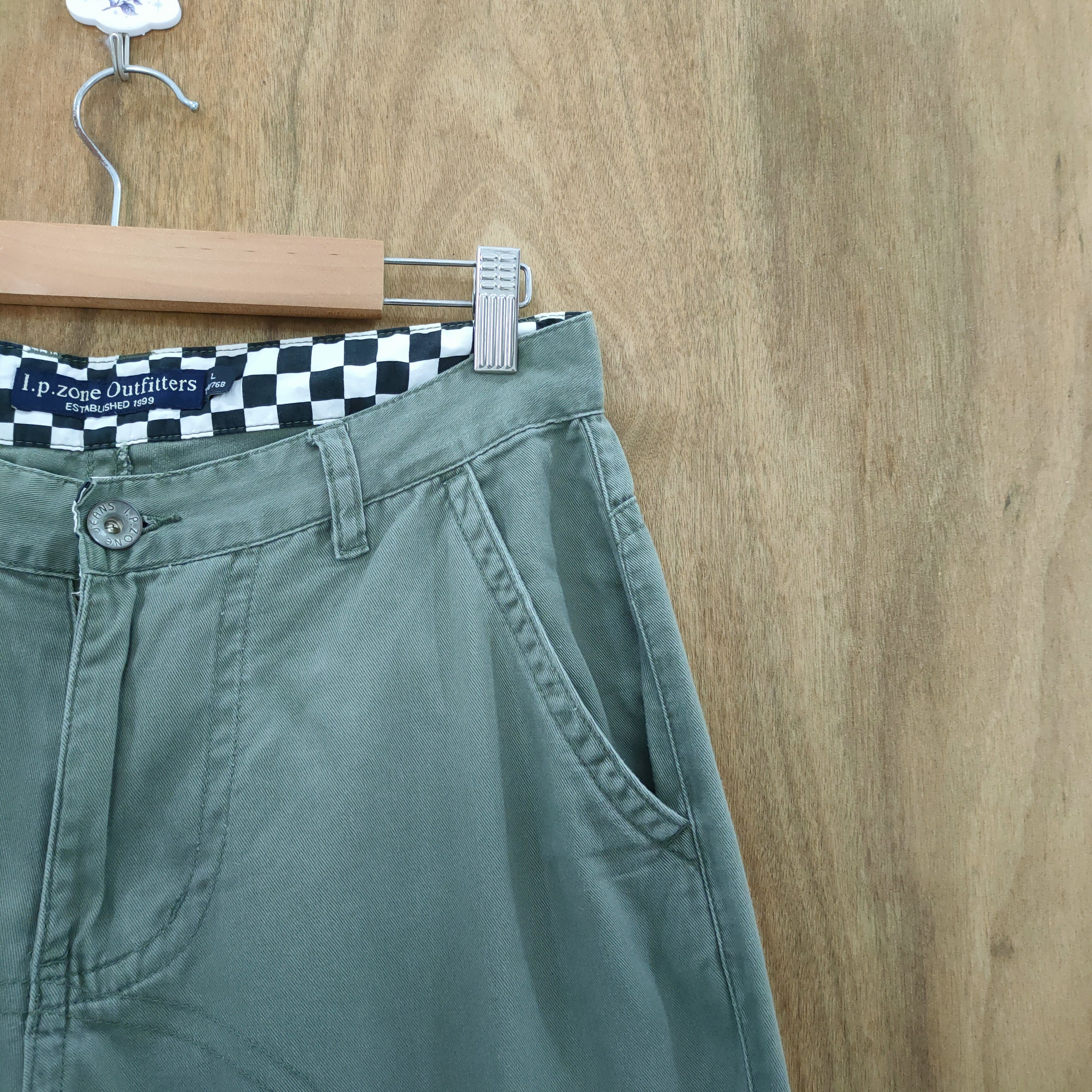 Japanese Brand VINTAGE I.P ZONE FADED GREEN CARGO PANTS Size US 30 / EU 46 - 6 Thumbnail