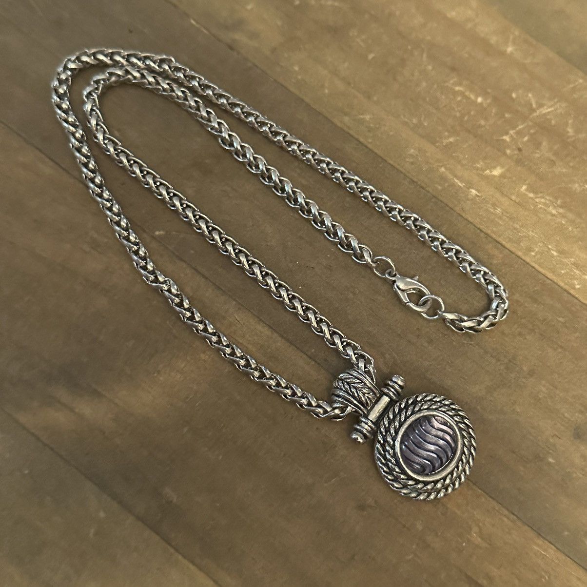 Other Silver tone thick wheat chain pendant necklace Size ONE SIZE - 2 Thumbnail