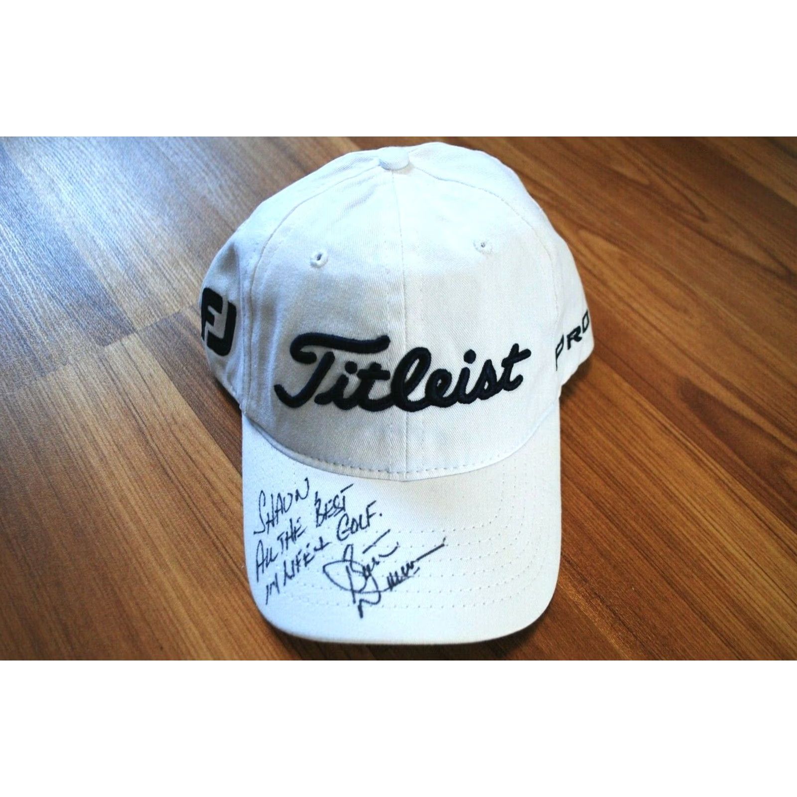 Titleist TITLEIST FJ PRO V1 GOLF HAT CAP STRAPBACK AUTOGRAPH SIGNED PLAYER MEN White Cap Hat Size ONE SIZE - 2 Thumbnail