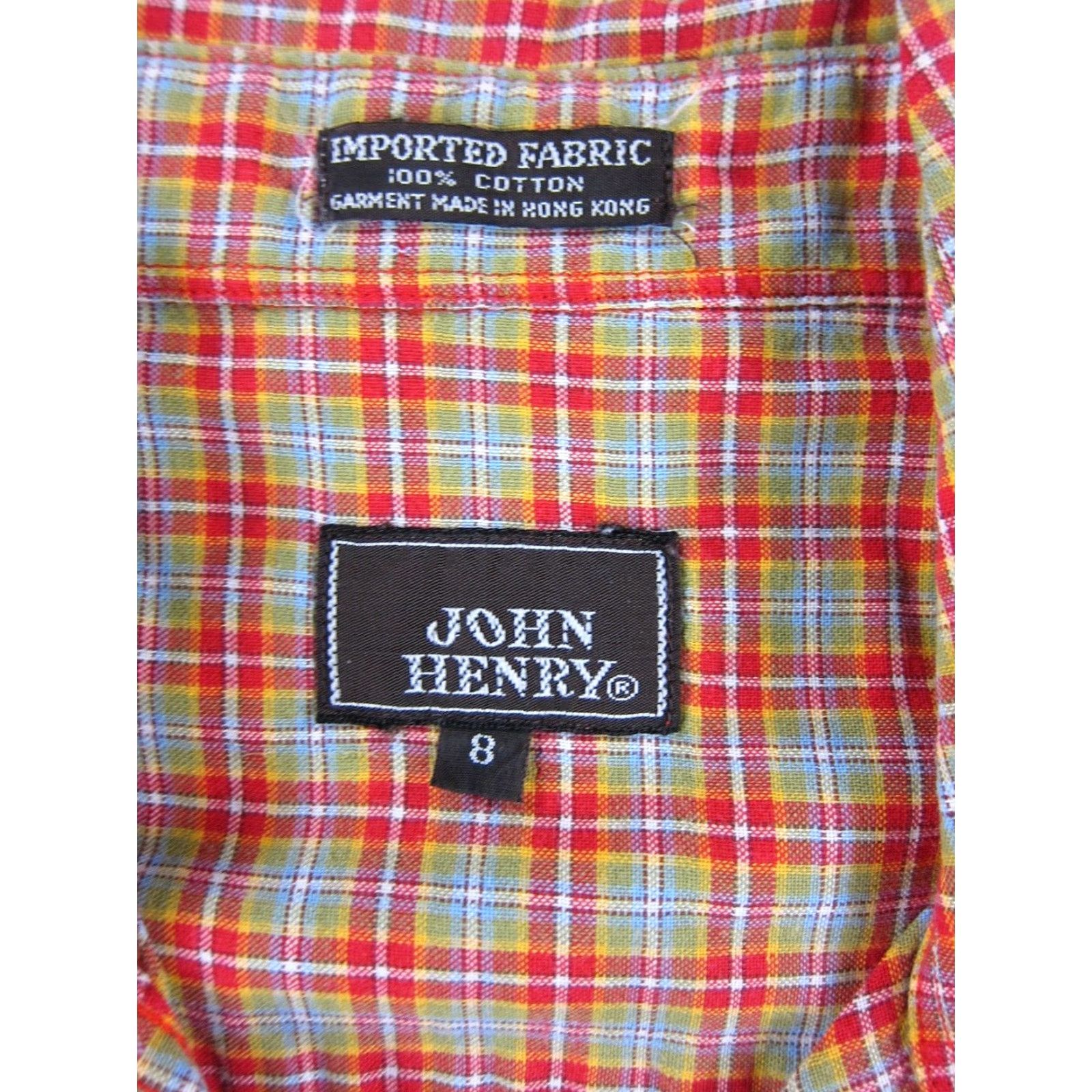 Vintage VINTAGE John Henry Red Green Plaid Collared Long Sleeve Button Up Blouse Woman S Size S / US 4 / IT 40 - 3 Thumbnail