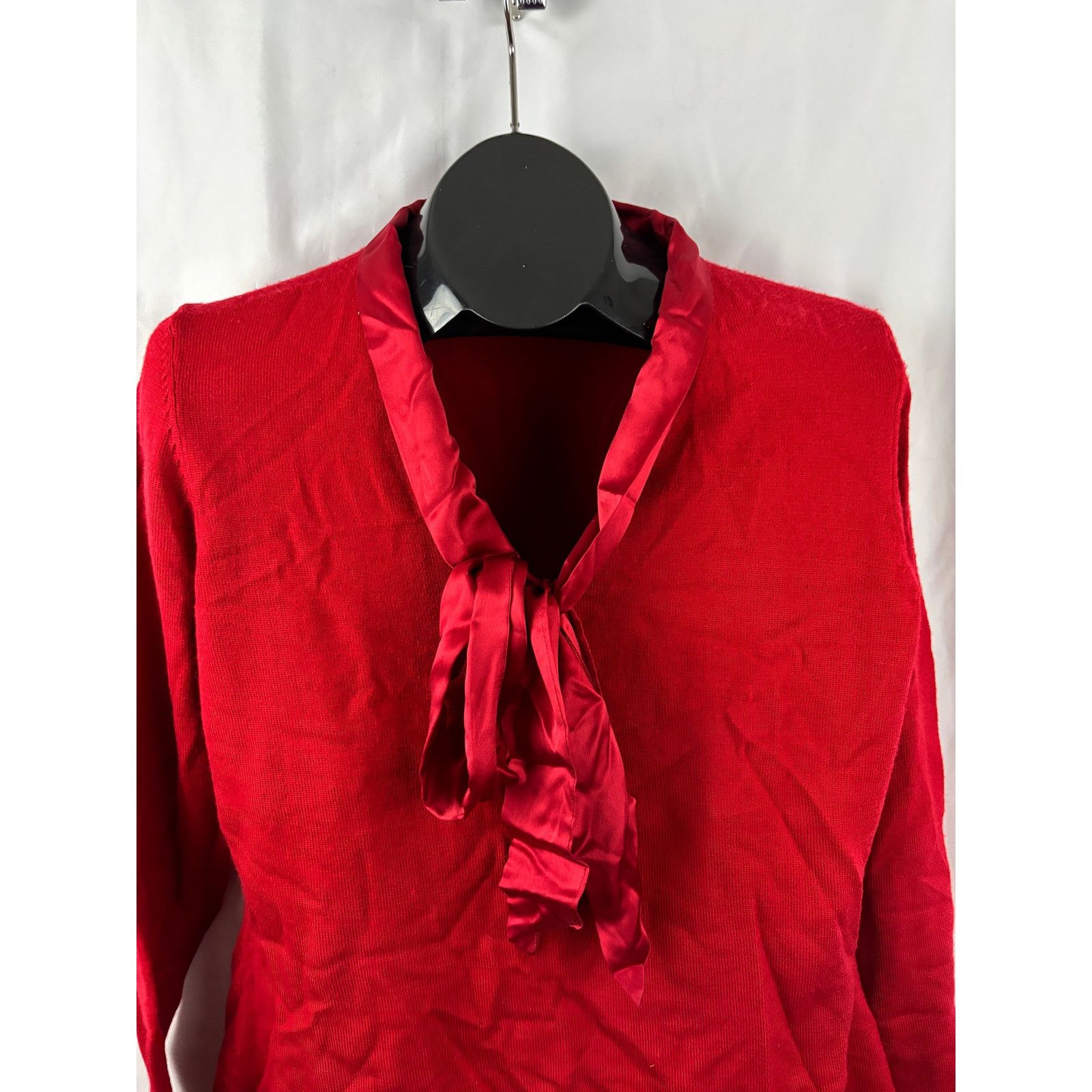 J. Peterman J. Peterman Red Wool Blend Sweater Silk Ribbon Tie MEDIUM Size M / US 6-8 / IT 42-44 - 8 Thumbnail