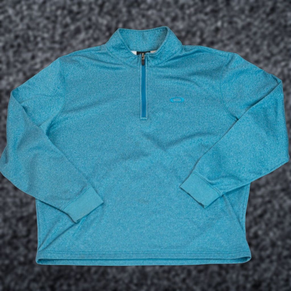 Oakley Oakley Sweatshirt Men’s Size XL Teal 1/4 Zip Fleece Pullover Golf Embroidered Logo Plane Size US XL / EU 56 / 4 - 1 Thumbnail