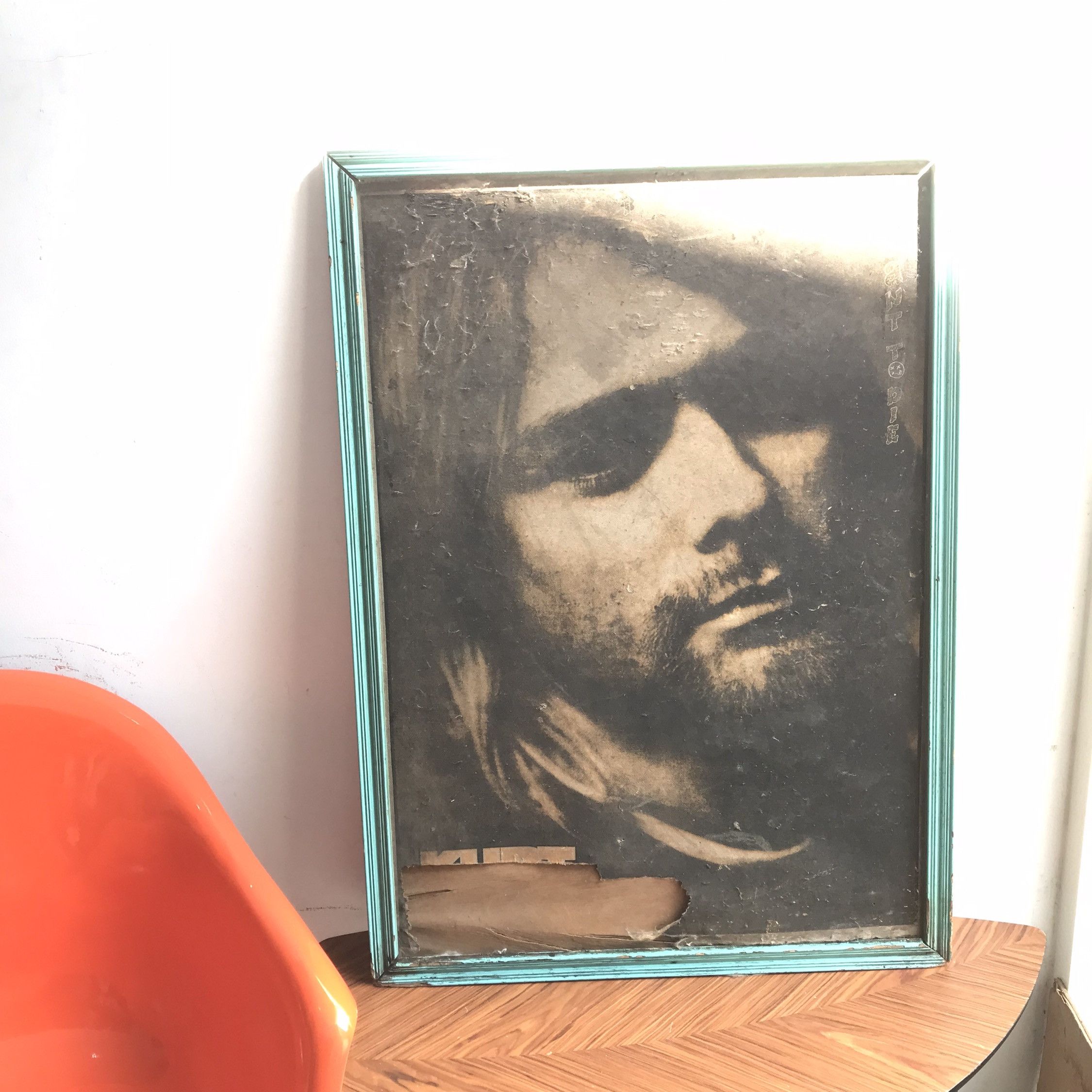 Other Vintage 1990s Nirvana Kurt Cobain BIG Poster Canvas framed Size ONE SIZE - 1 Thumbnail