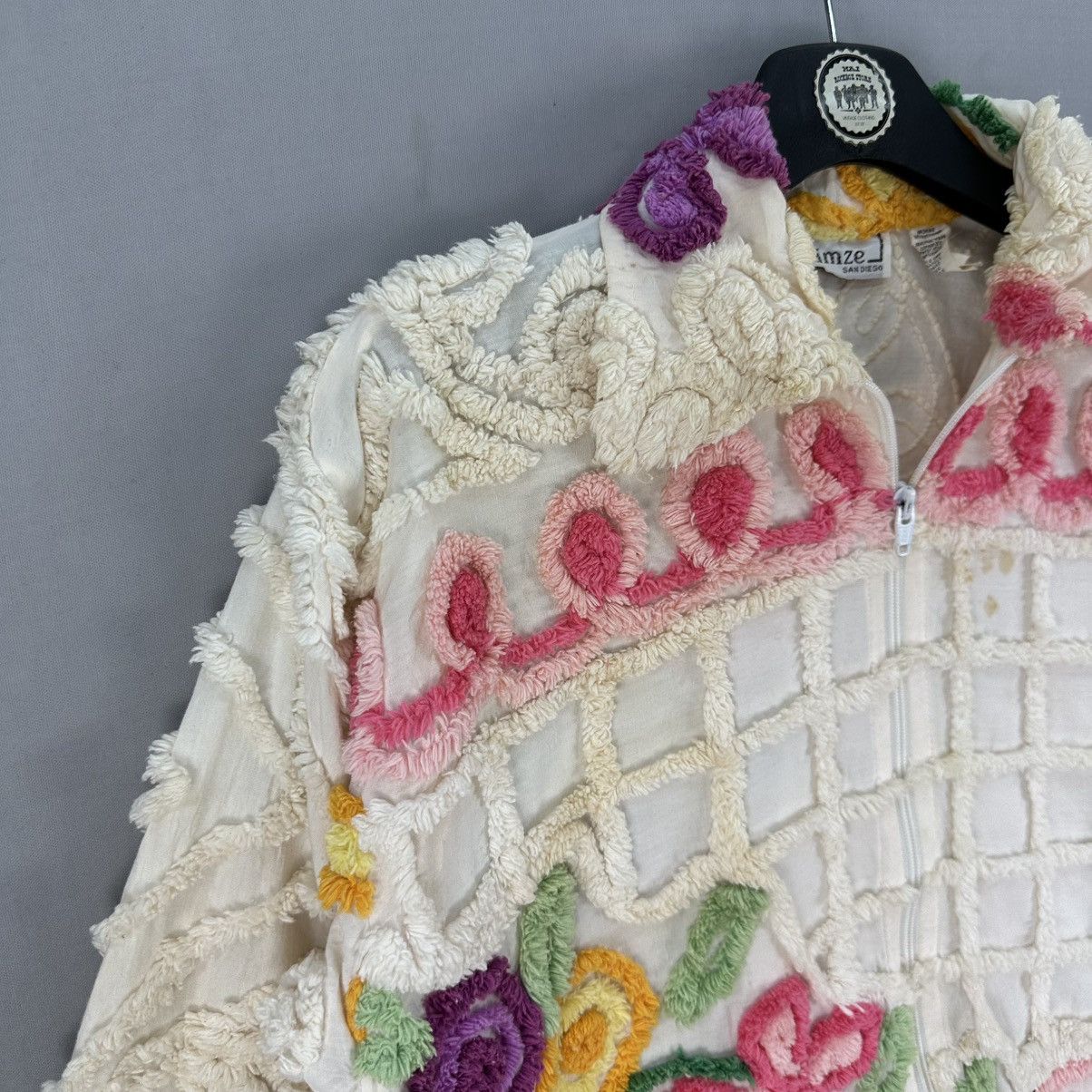 American Apparel Vintage 80's Damze San Diego Embroidered Zipper Jacket Size US S / EU 44-46 / 1 - 2 Thumbnail