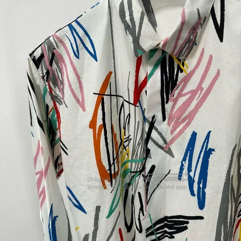 Dior Dior Size 37 15ss colorful graffiti line shirt Size US XXS / EU 40 - 2 Thumbnail
