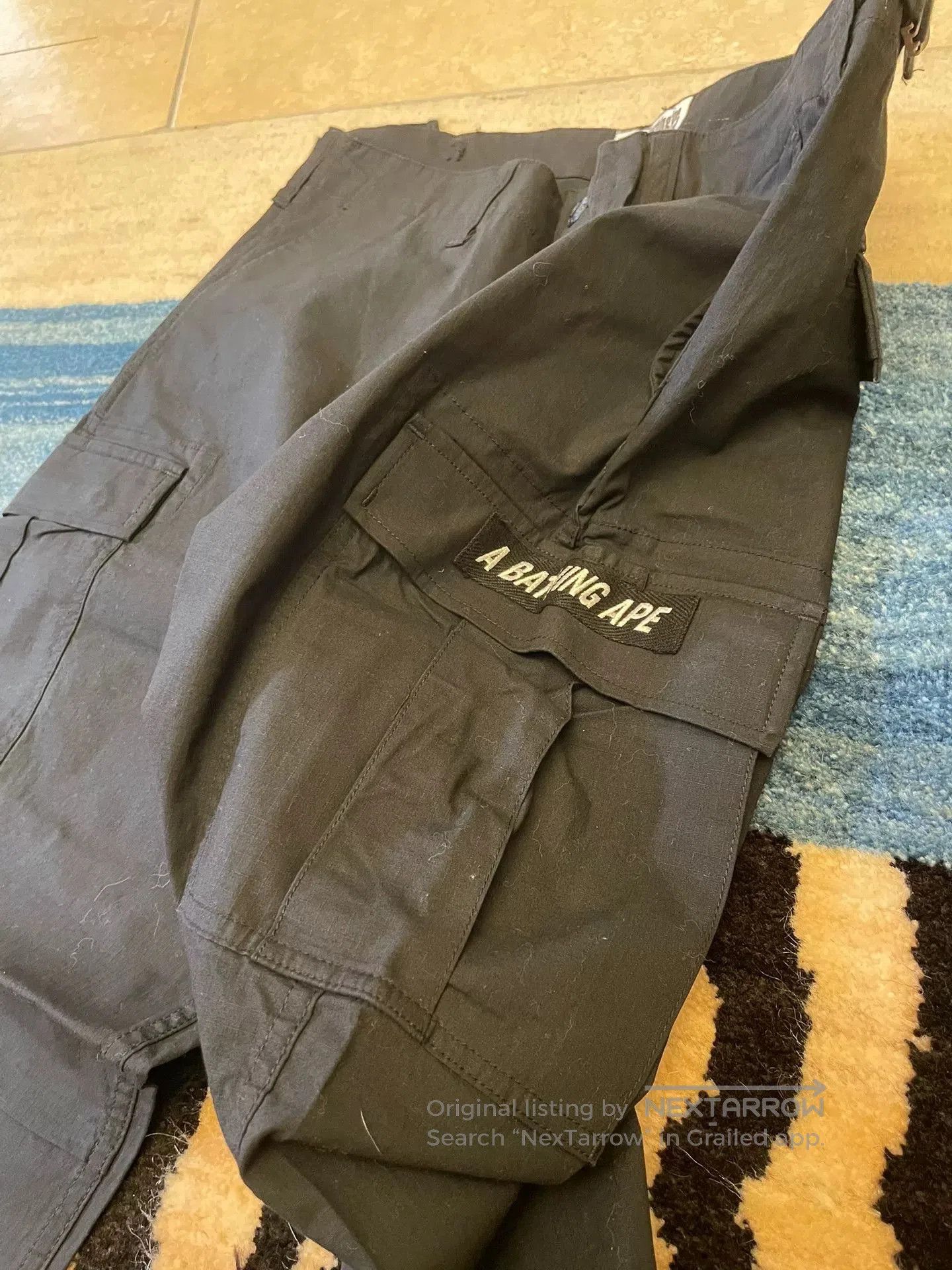 Bape Black Cargo Pants.