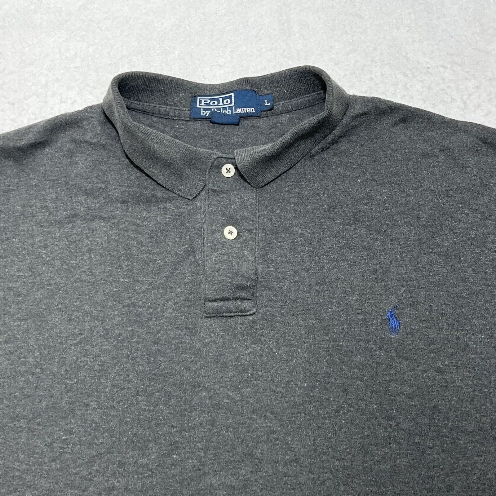 Polo Ralph Lauren Polo Ralph Lauren Gray Polo Shirt Blue Pony Logo Size US L / EU 52-54 / 3 - 2 Thumbnail