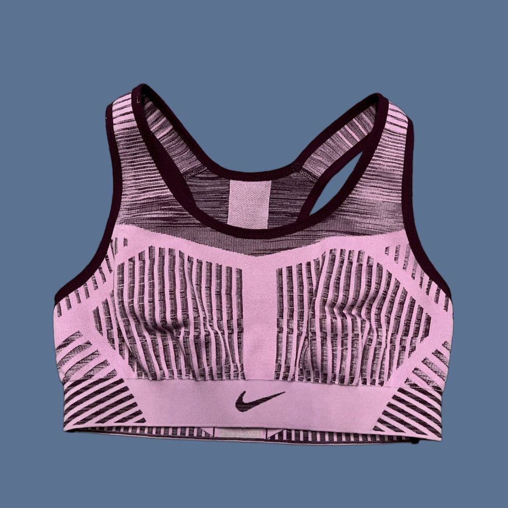 Nike NIKE Breath SPORTS Bra Burgundy XS Womens Sports Bra Dri-FIT High Support Racerback Pullover Wireless Full Coverage Size ONE SIZE - 1 Thumbnail