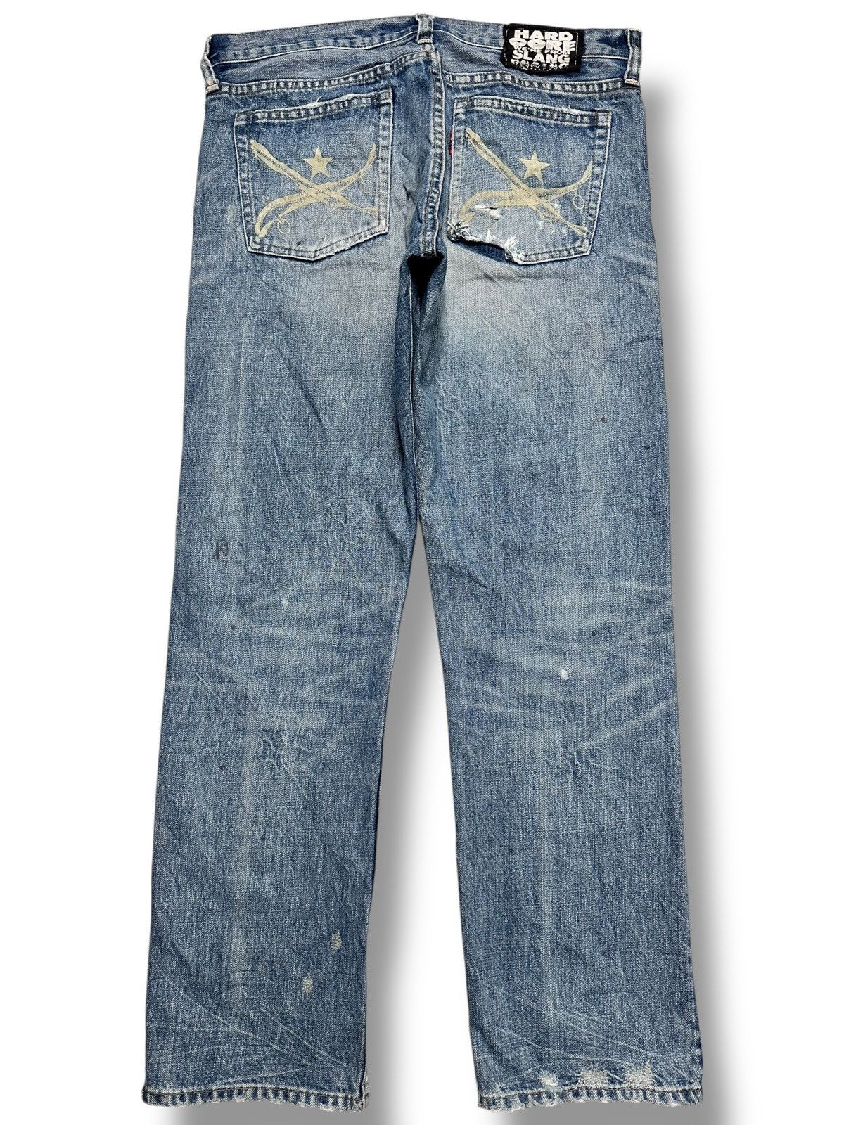 Vintage RNA Jeans Hardcore We're From Slang Distressed Patches Faded Size US 33 - 3 Thumbnail