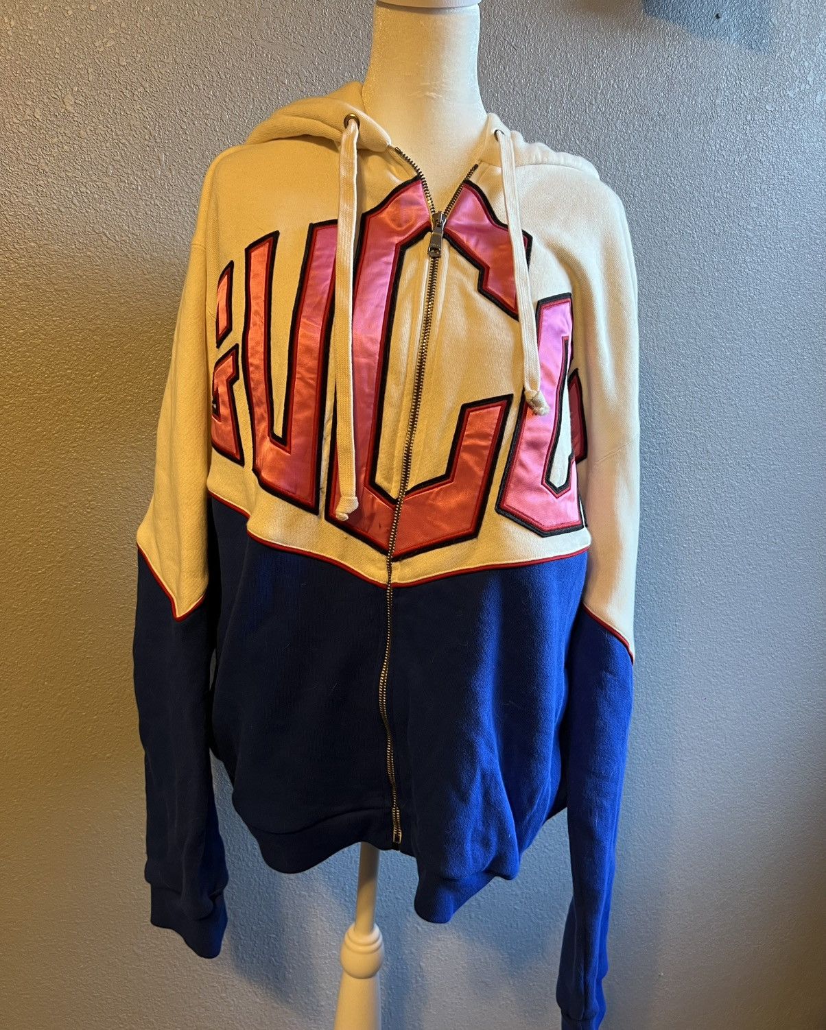 Gucci Gucci Game Logo Felted Cotton Jersey Zip Hoodie. Size US L / EU 52-54 / 3 - 1 Thumbnail