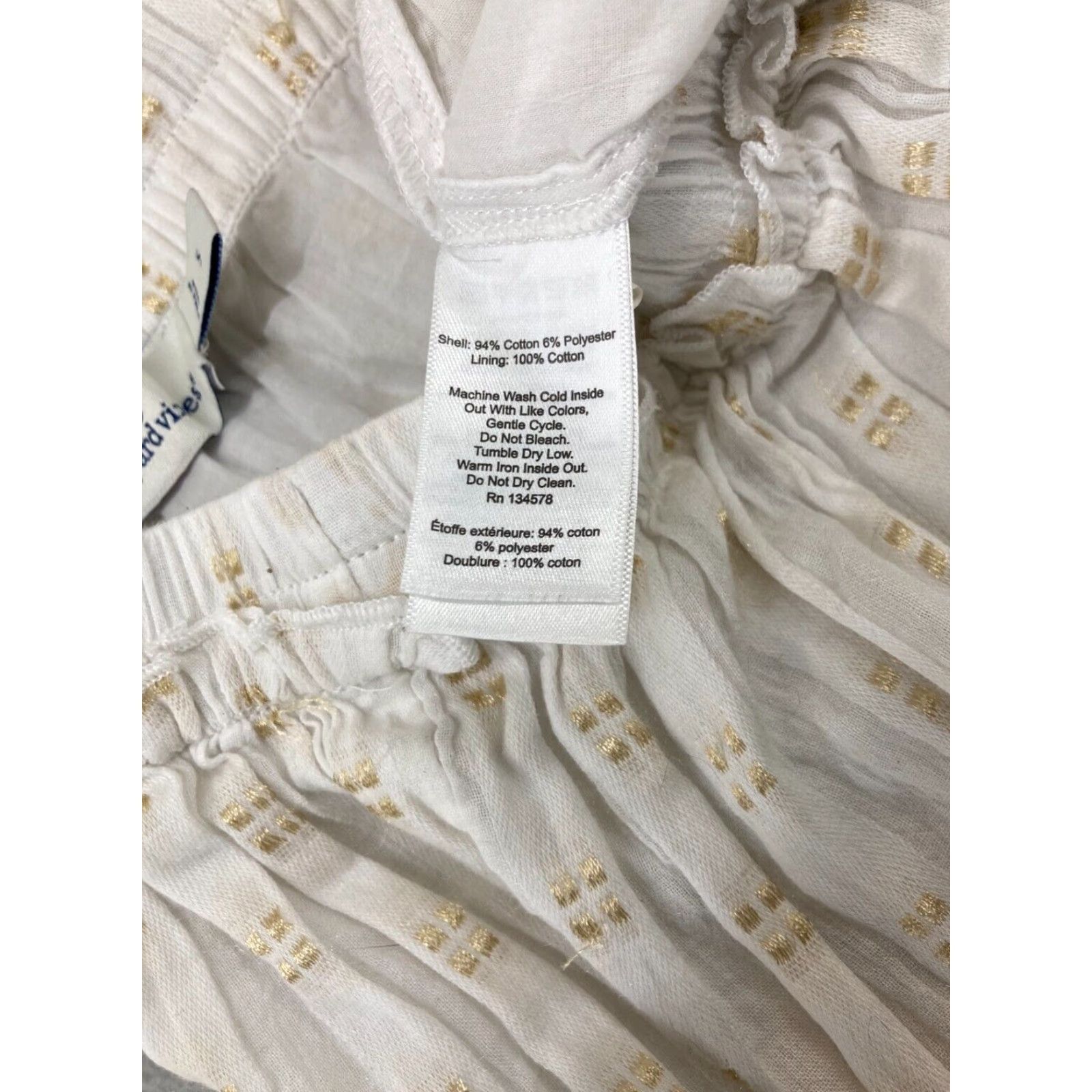 Vineyard Vines Vinyard Vines Womens Skirt Small White Gold Ruffled Size 28" / US 6 / IT 42 - 7 Thumbnail