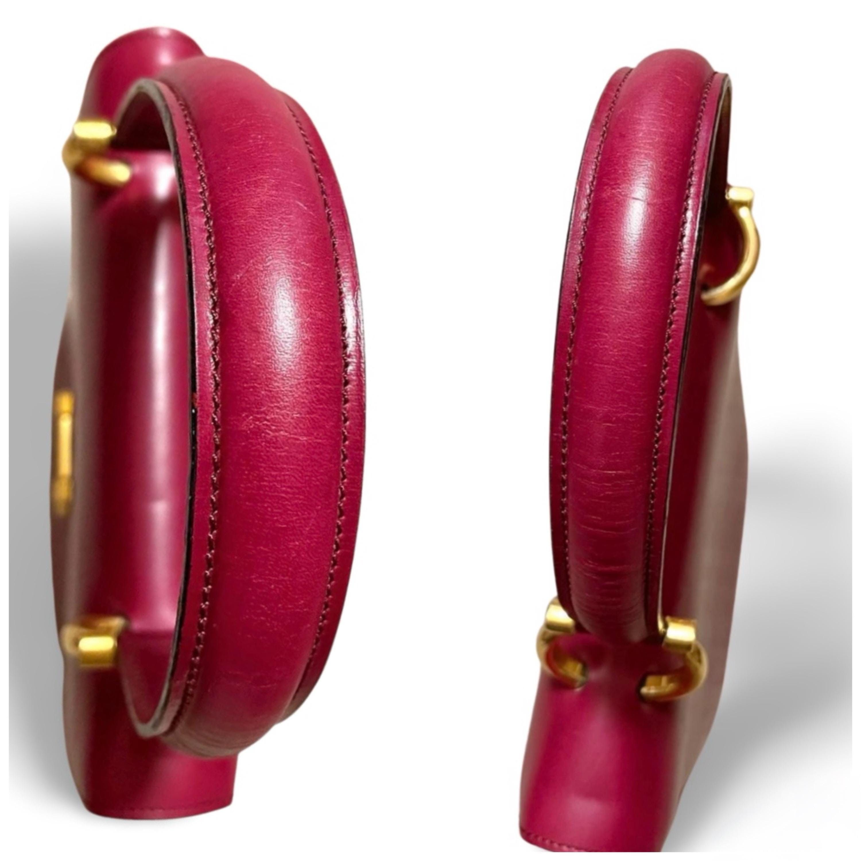 Celine Vintage Celine bordeux,wine red leather handbag. Size ONE SIZE - 6 Thumbnail